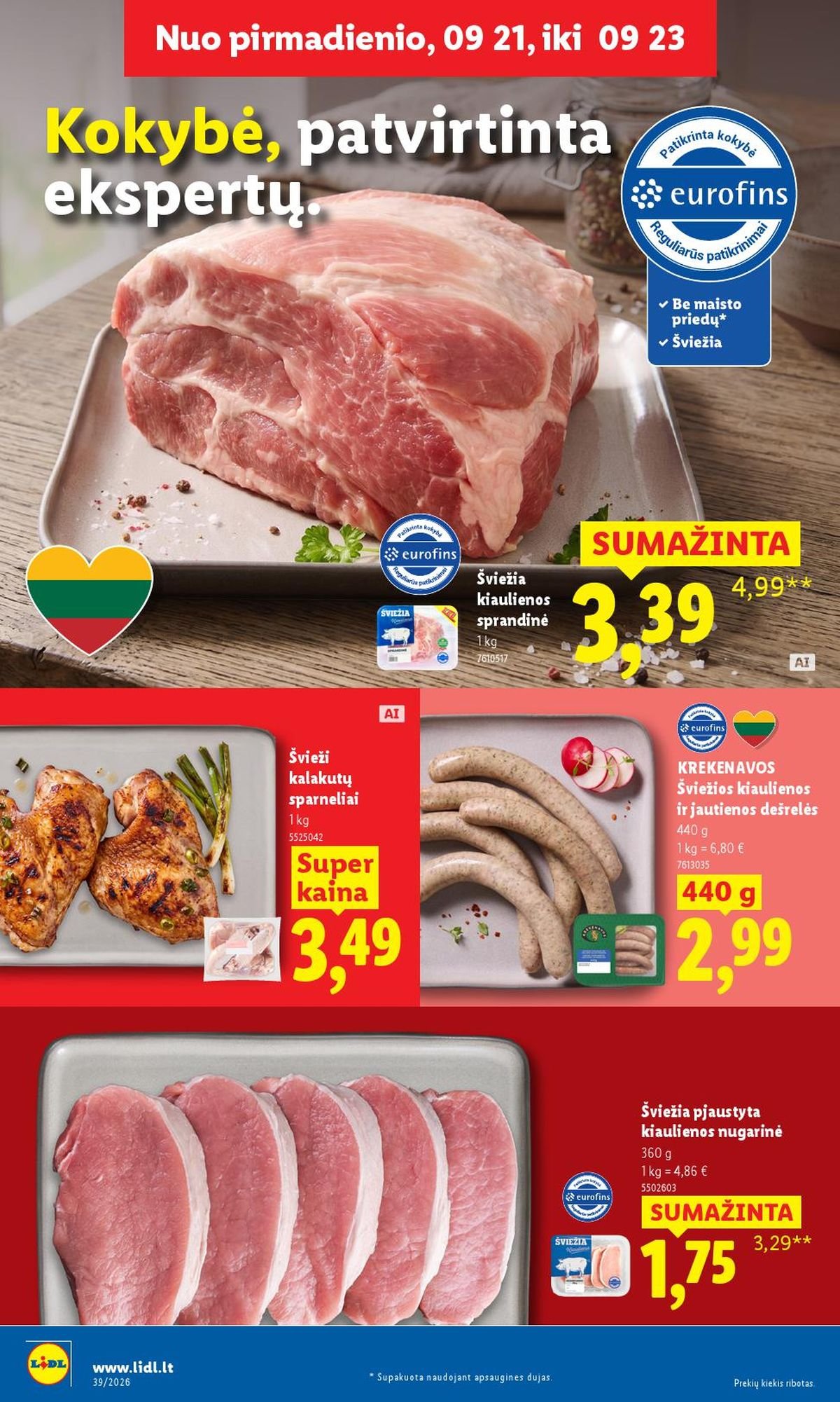 LIDL - Maisto prekių pasiūlymai (2026 09 21 - 2026 09 27)