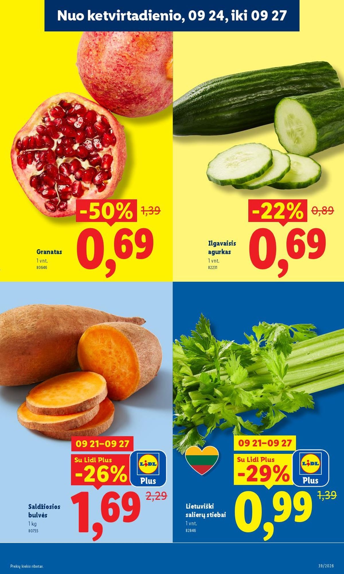 LIDL - Maisto prekių pasiūlymai (2026 09 21 - 2026 09 27)
