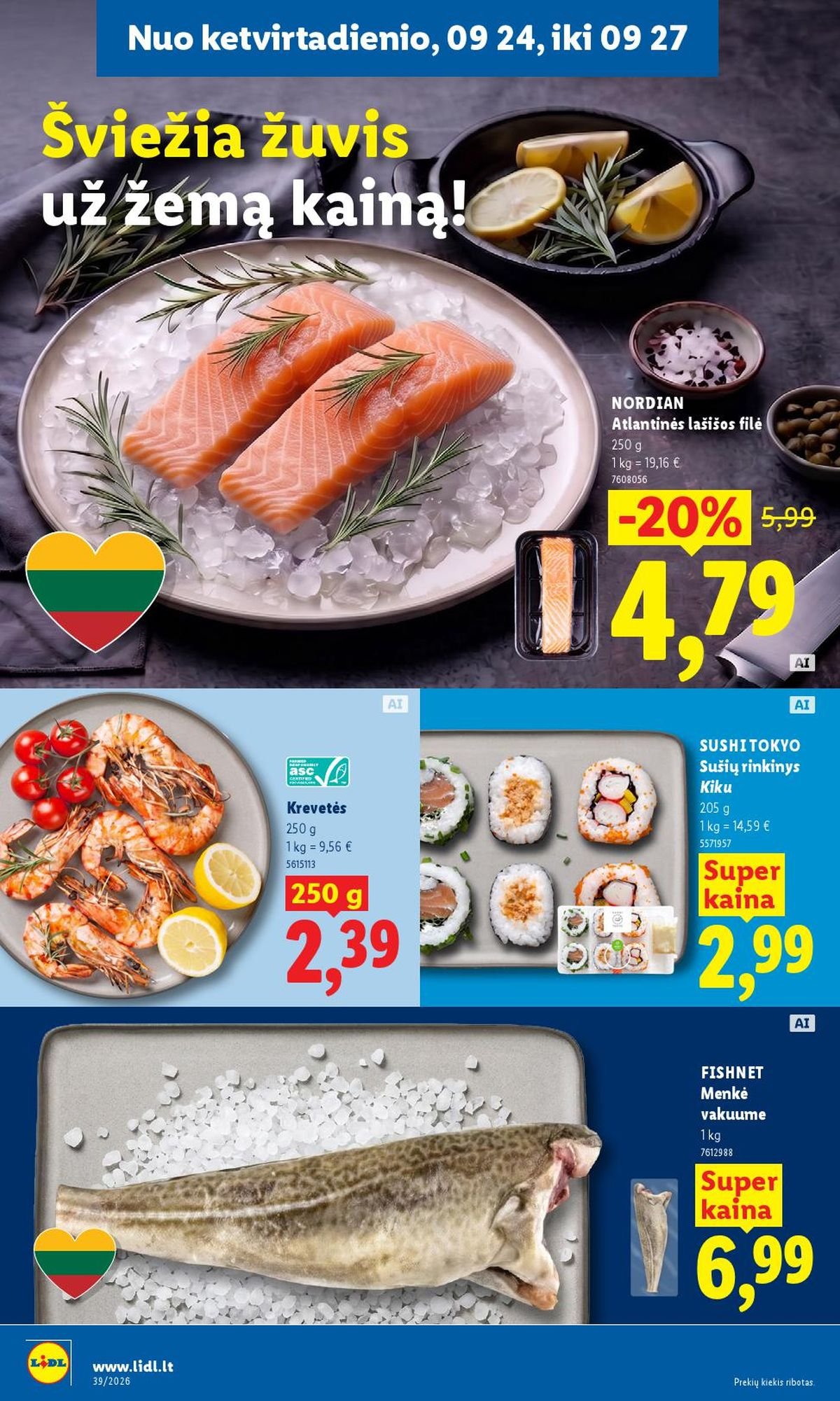 LIDL - Maisto prekių pasiūlymai (2026 09 21 - 2026 09 27)