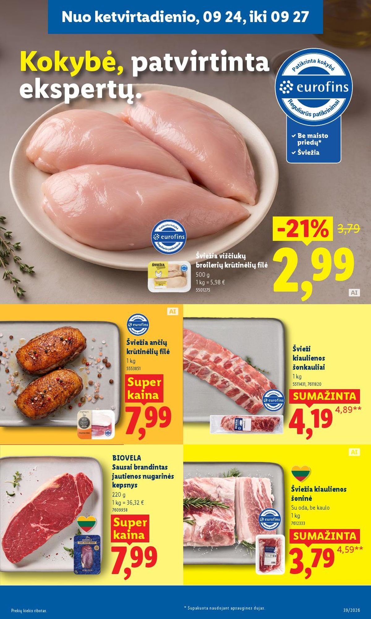 LIDL - Maisto prekių pasiūlymai (2026 09 21 - 2026 09 27)