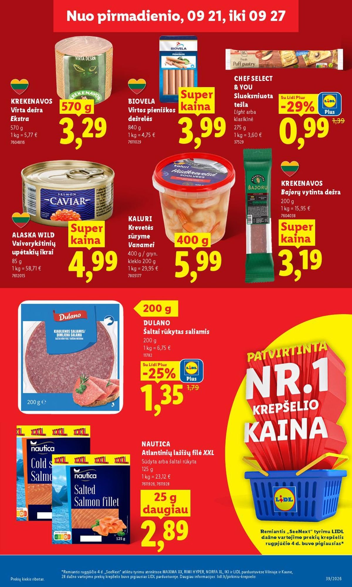LIDL - Maisto prekių pasiūlymai (2026 09 21 - 2026 09 27)