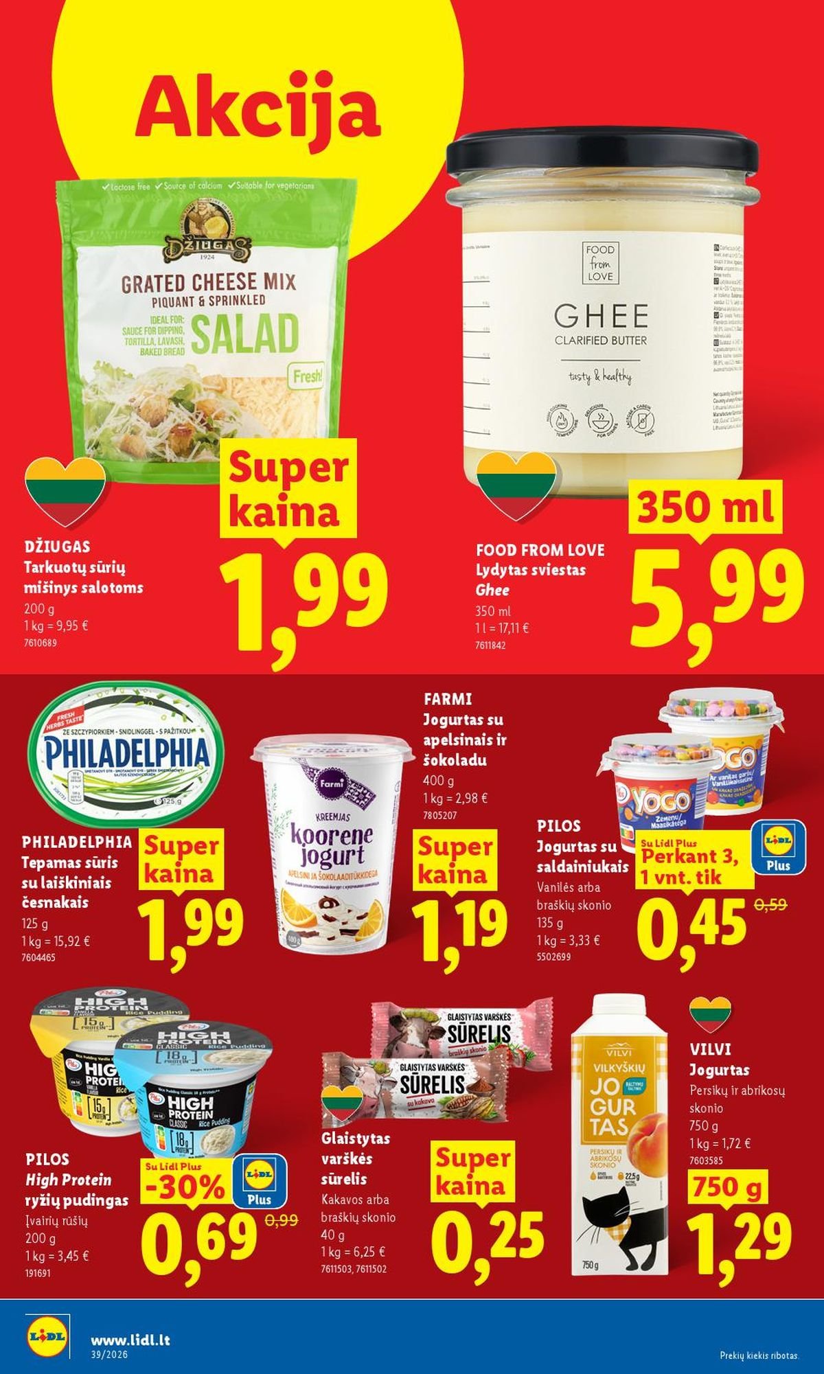 LIDL - Maisto prekių pasiūlymai (2026 09 21 - 2026 09 27)