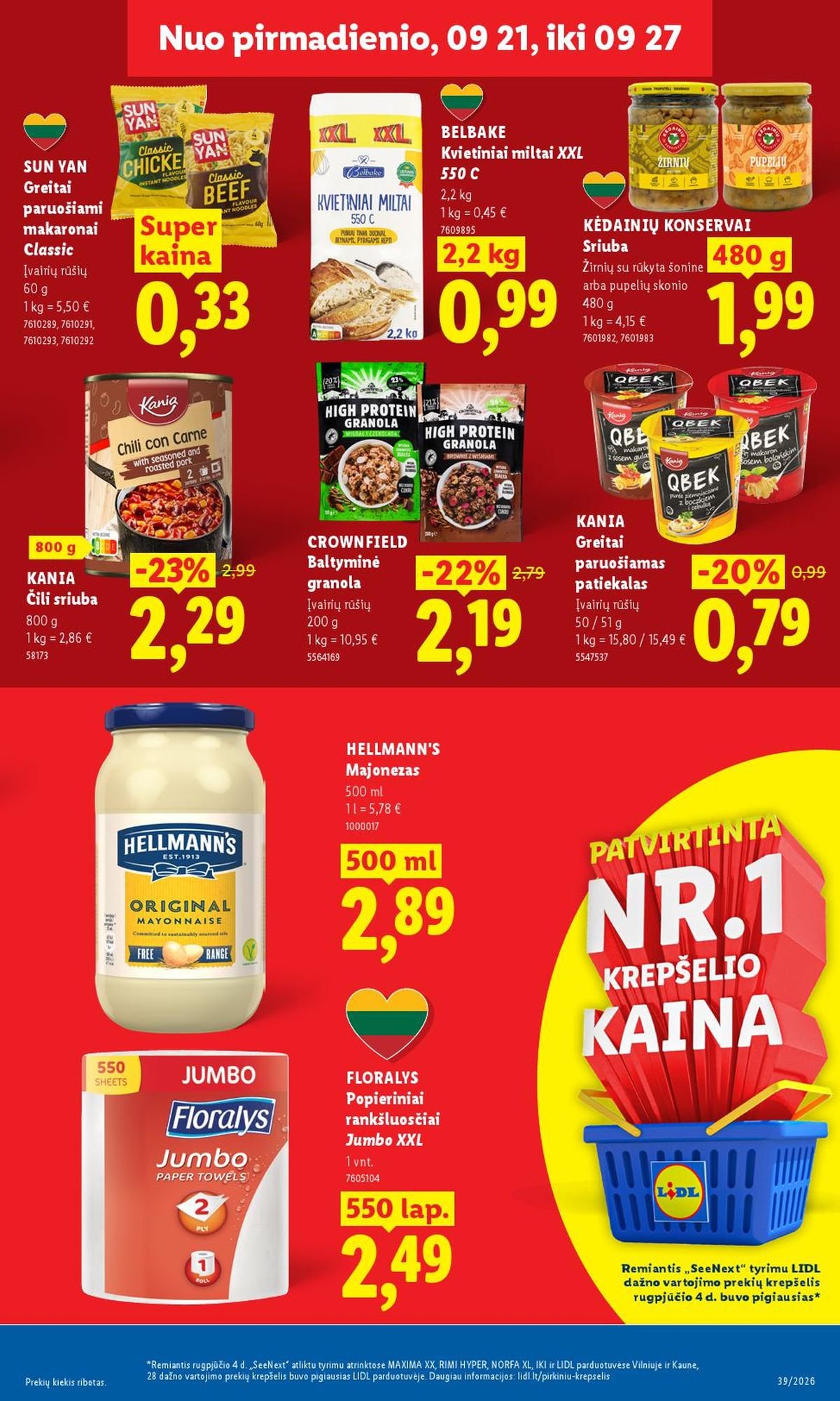 LIDL - Maisto prekių pasiūlymai (2026 09 21 - 2026 09 27)