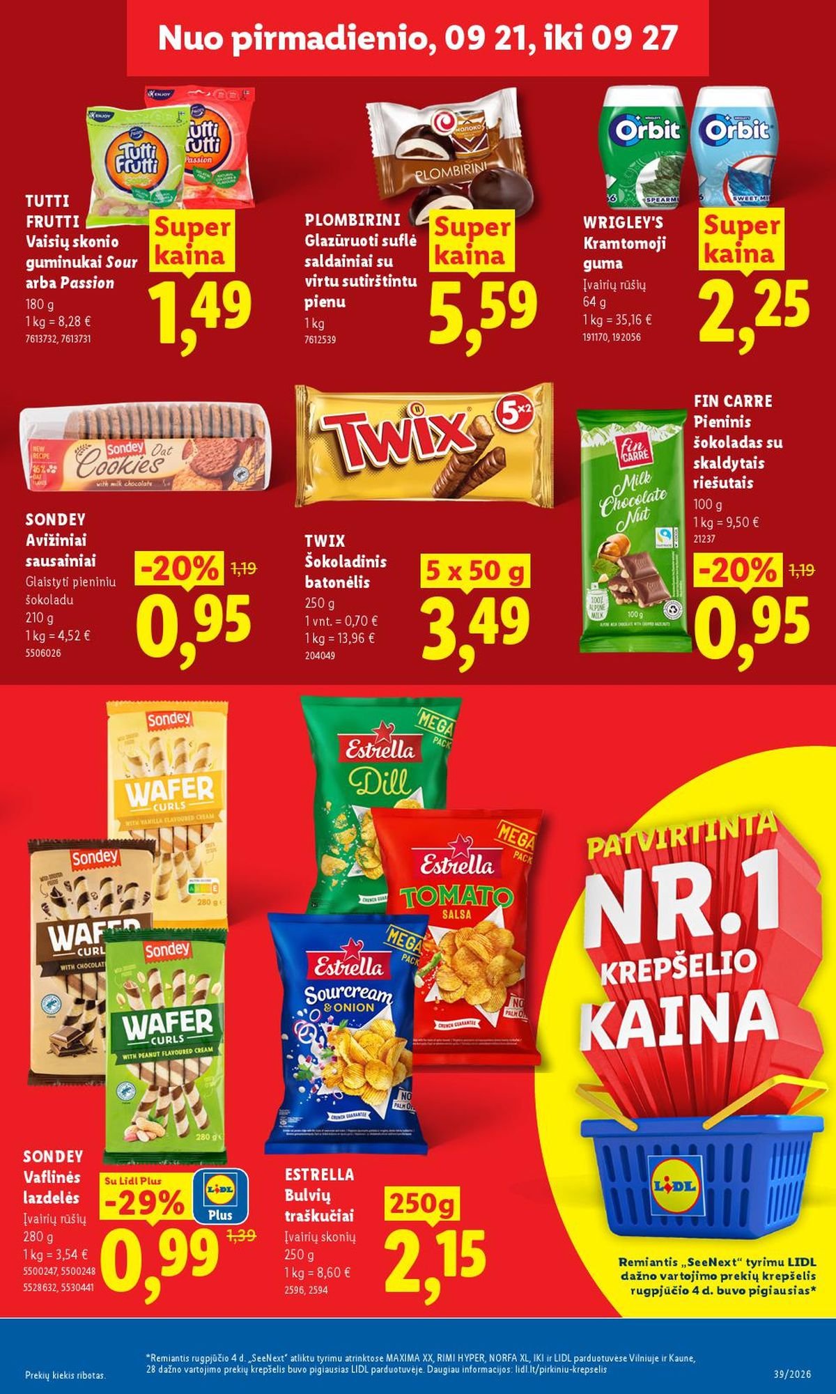 LIDL - Maisto prekių pasiūlymai (2026 09 21 - 2026 09 27)