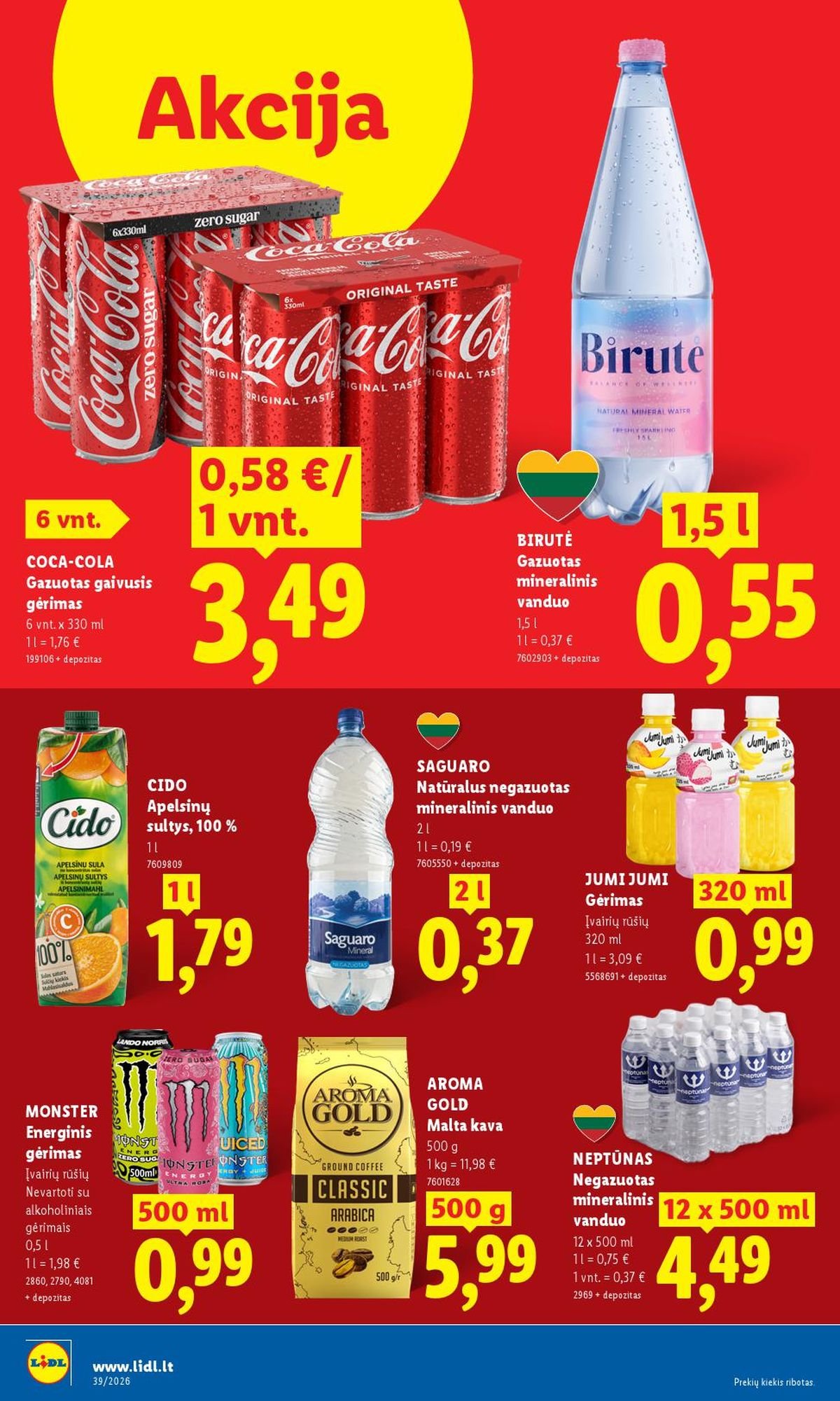 LIDL - Maisto prekių pasiūlymai (2026 09 21 - 2026 09 27)