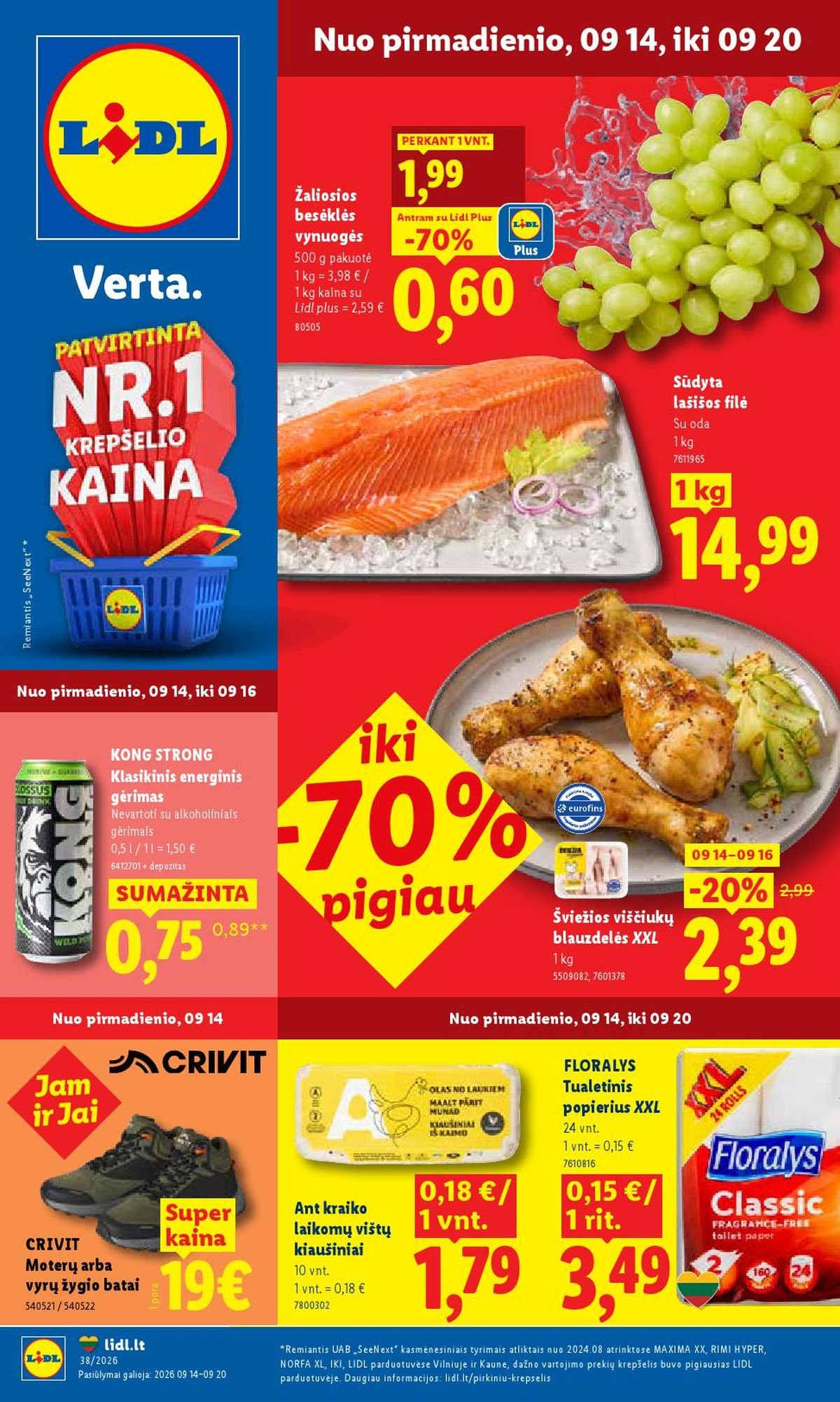 LIDL - Maisto prekių pasiūlymai (2026 09 14 - 2026 09 20)