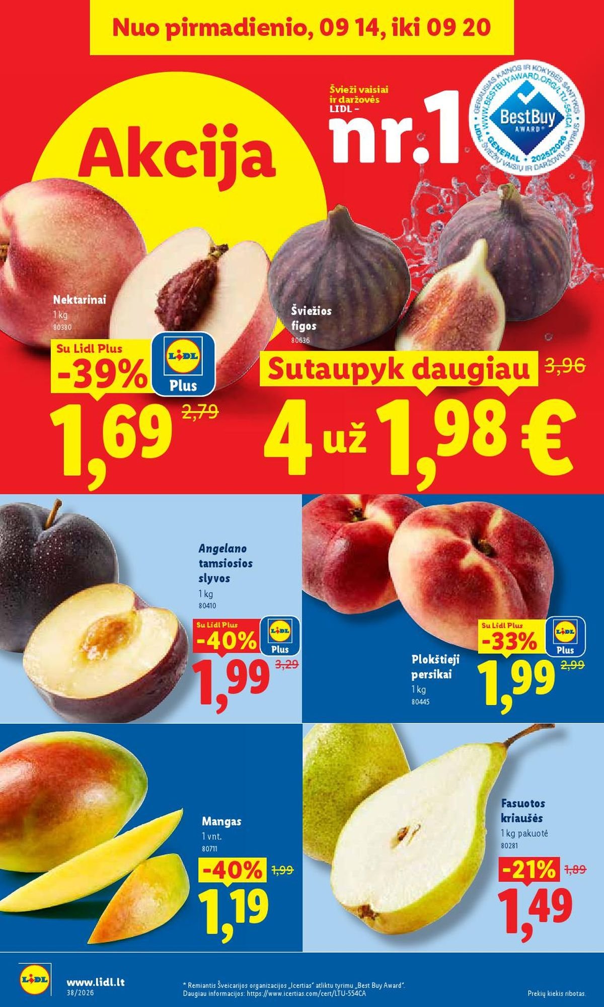 LIDL - Maisto prekių pasiūlymai (2026 09 14 - 2026 09 20)