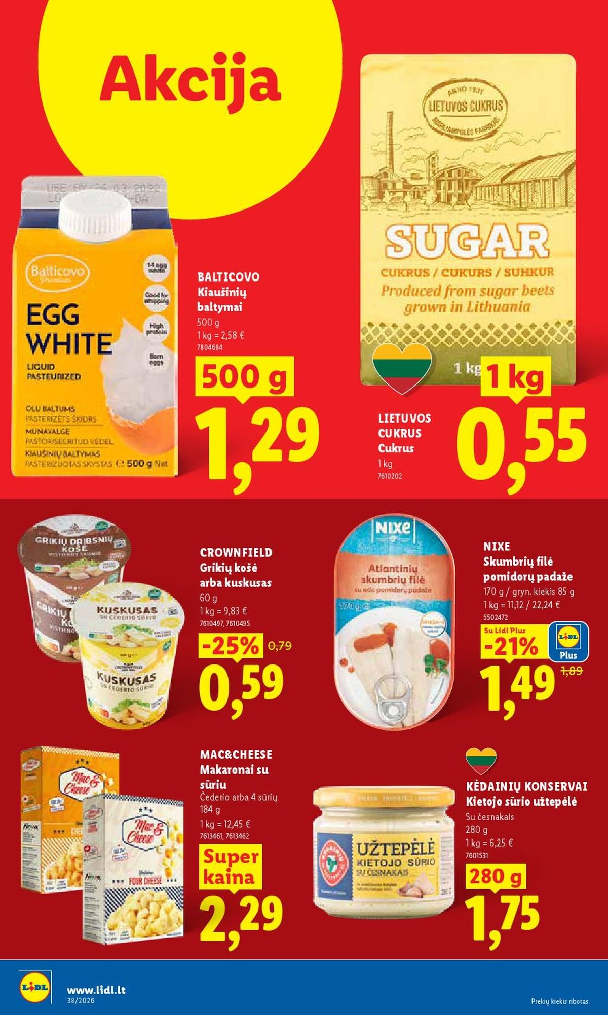 LIDL - Maisto prekių pasiūlymai (2026 09 14 - 2026 09 20)