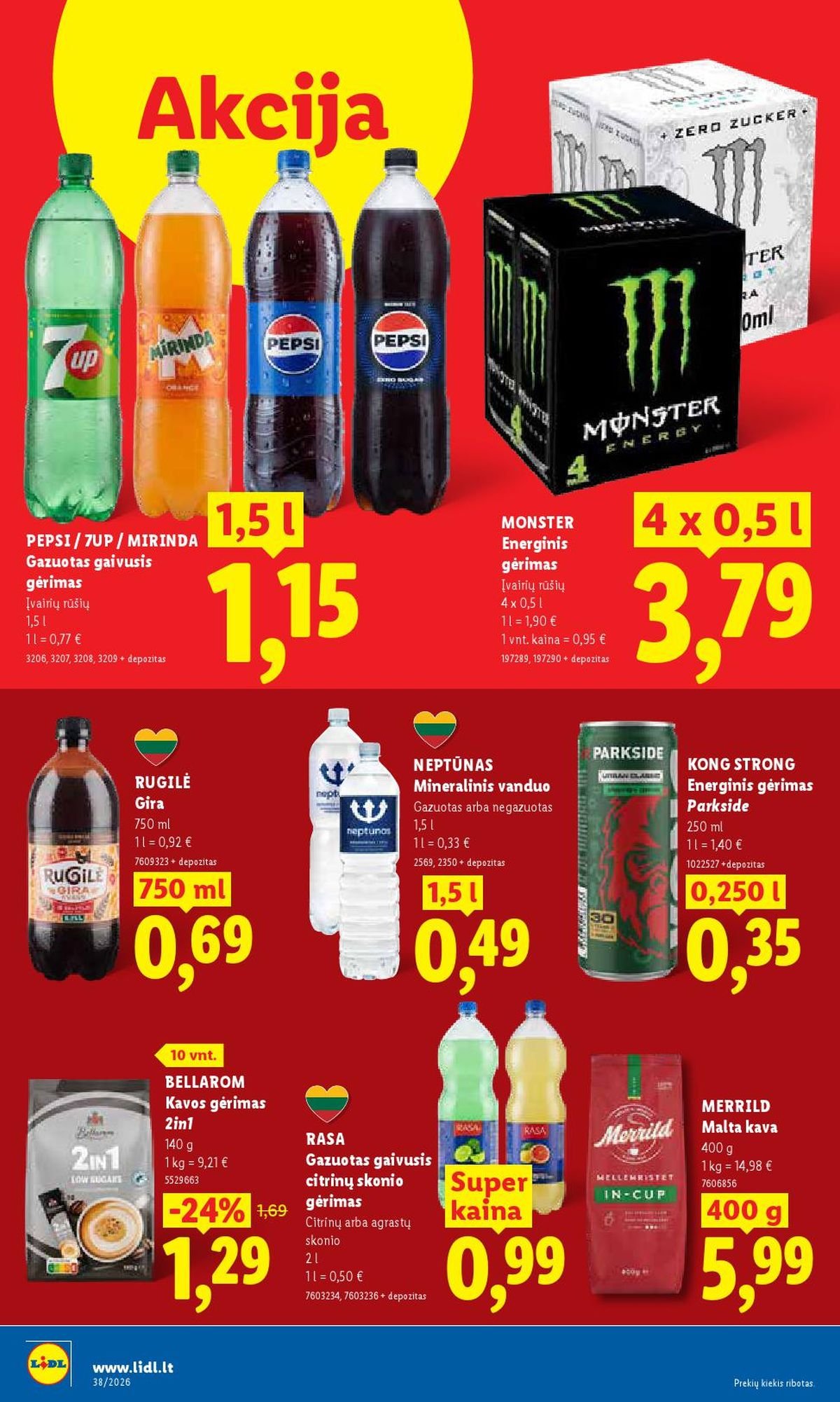 LIDL - Maisto prekių pasiūlymai (2026 09 14 - 2026 09 20)