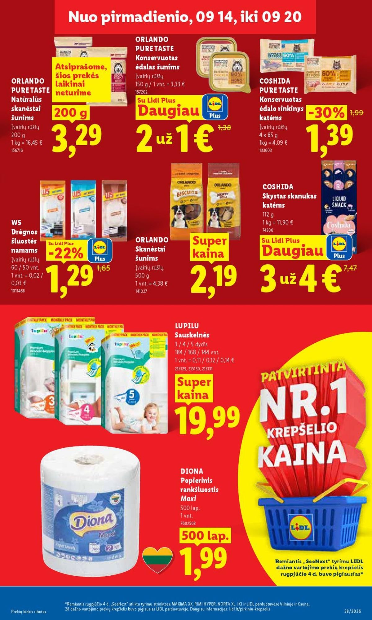 LIDL - Maisto prekių pasiūlymai (2026 09 14 - 2026 09 20)