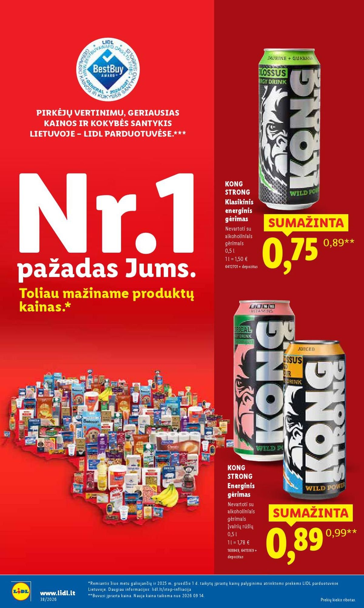 LIDL - Maisto prekių pasiūlymai (2026 09 14 - 2026 09 20)