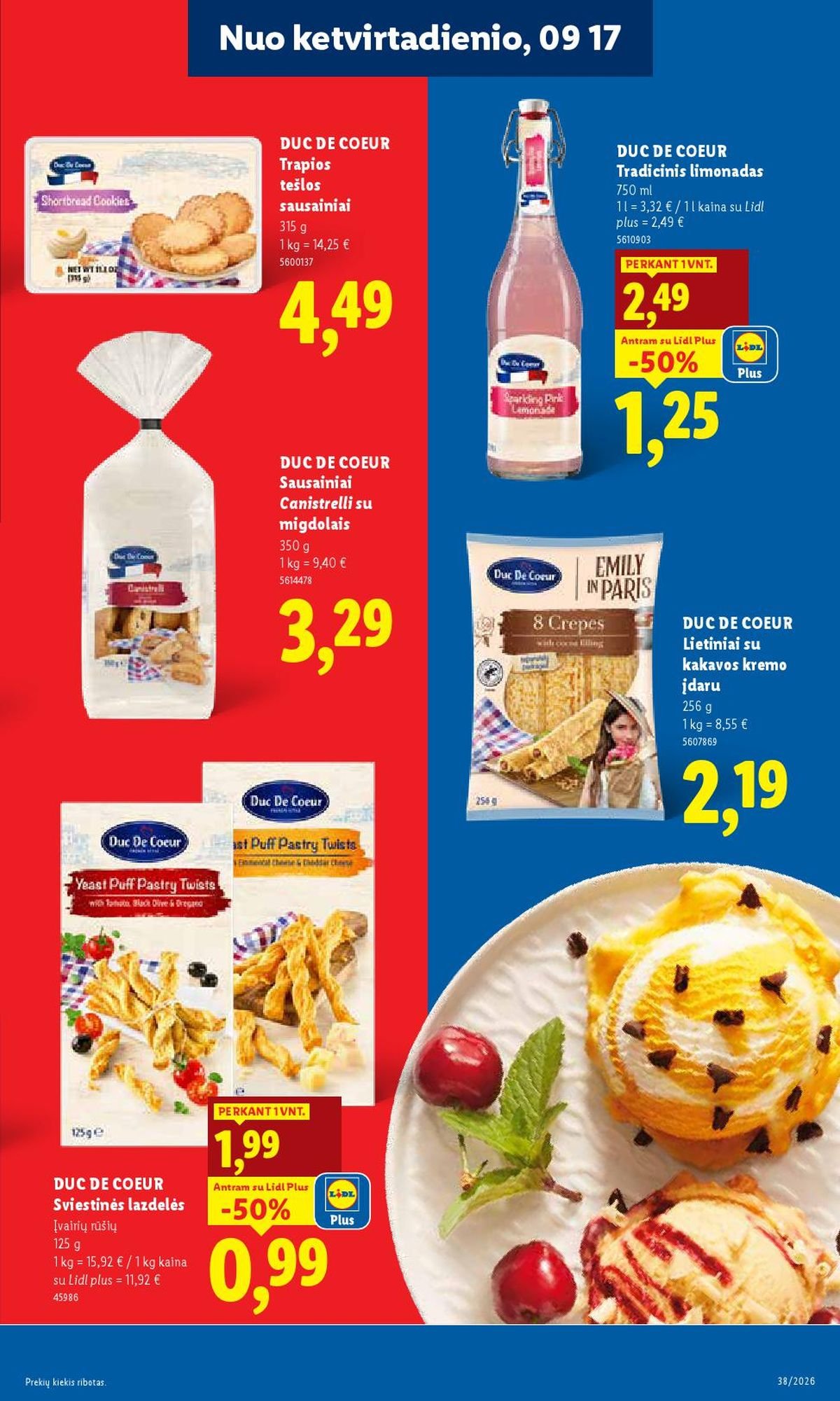 LIDL - Maisto prekių pasiūlymai (2026 09 14 - 2026 09 20)