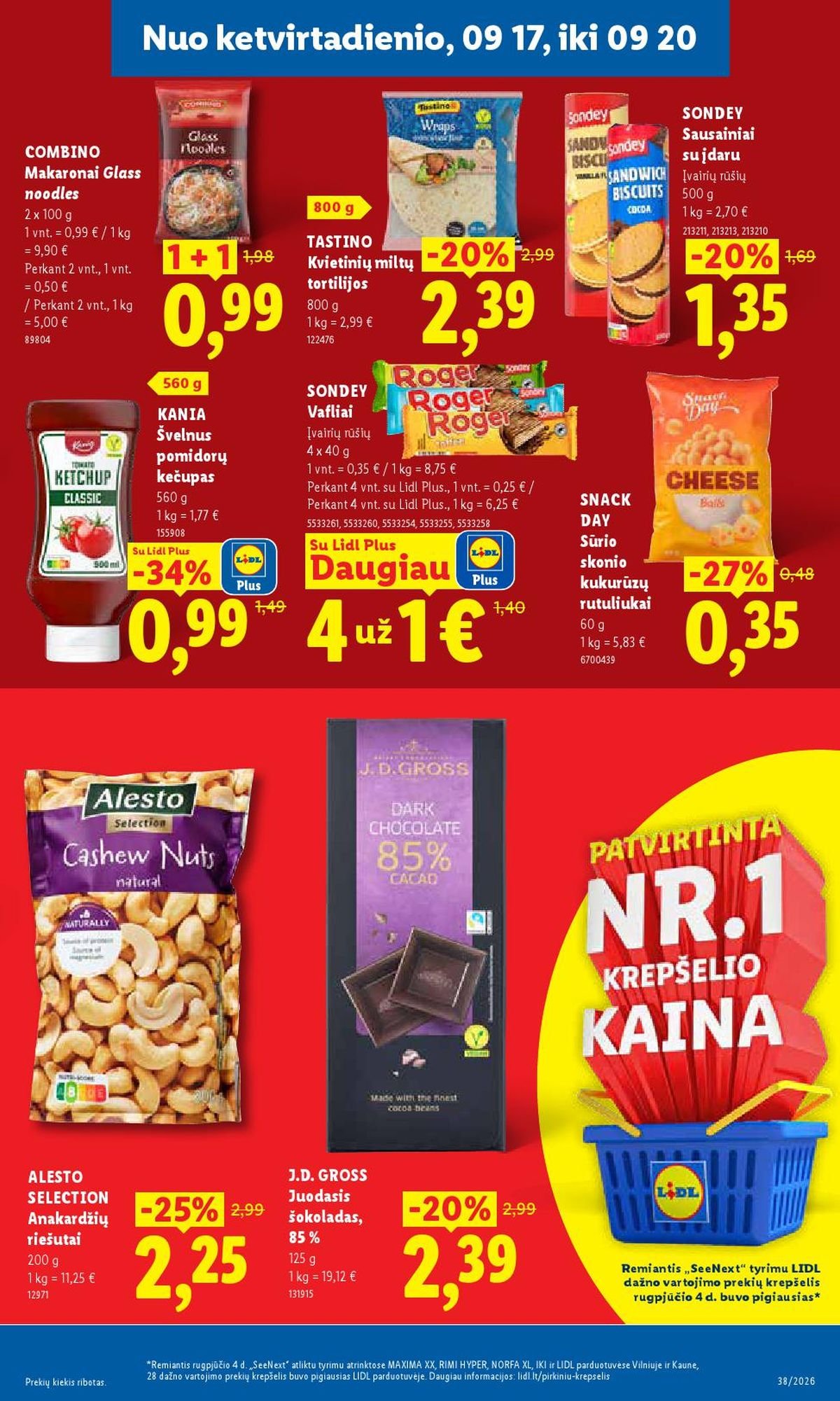 LIDL - Maisto prekių pasiūlymai (2026 09 14 - 2026 09 20)