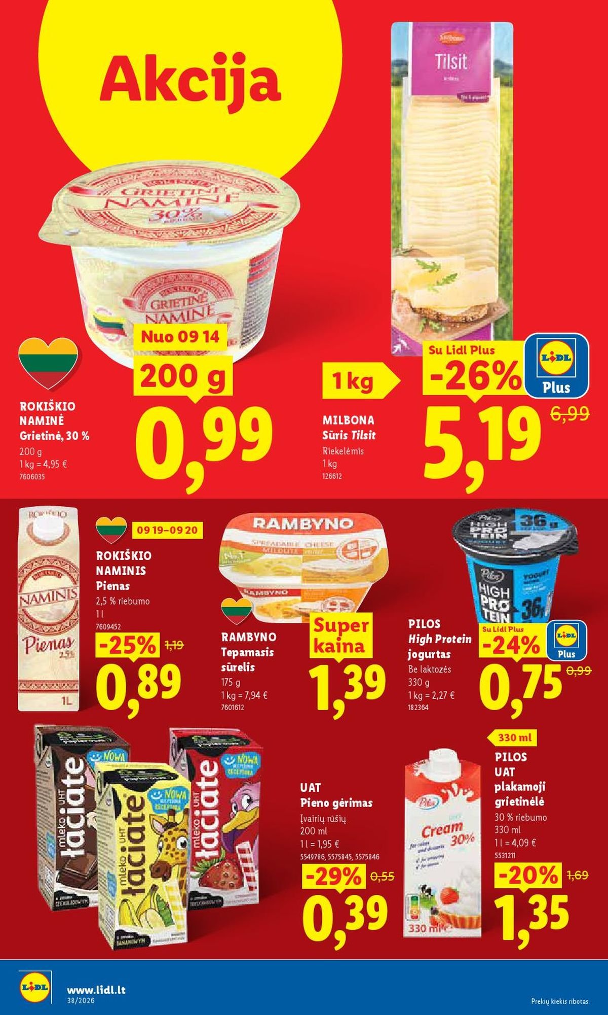 LIDL - Maisto prekių pasiūlymai (2026 09 14 - 2026 09 20)