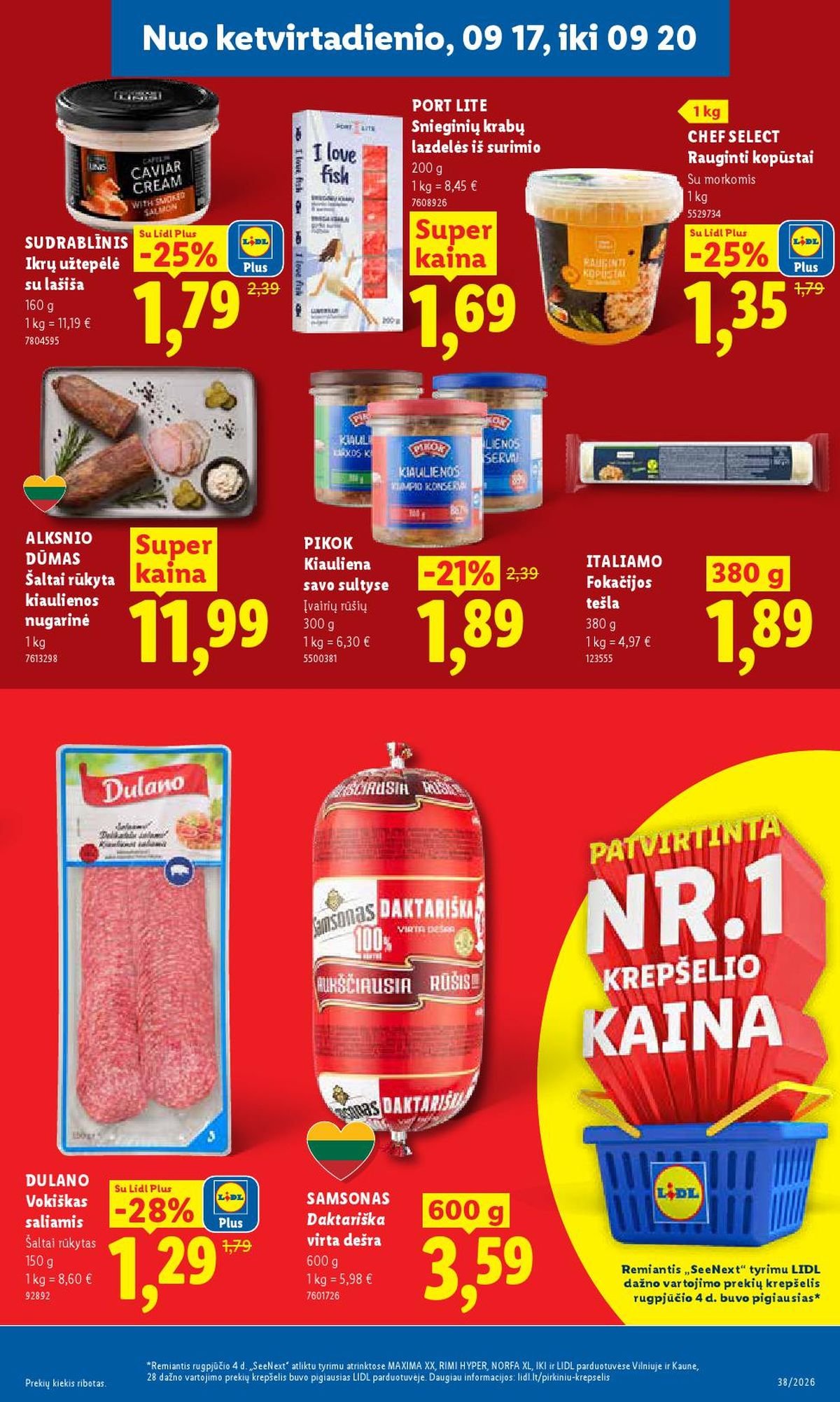 LIDL - Maisto prekių pasiūlymai (2026 09 14 - 2026 09 20)