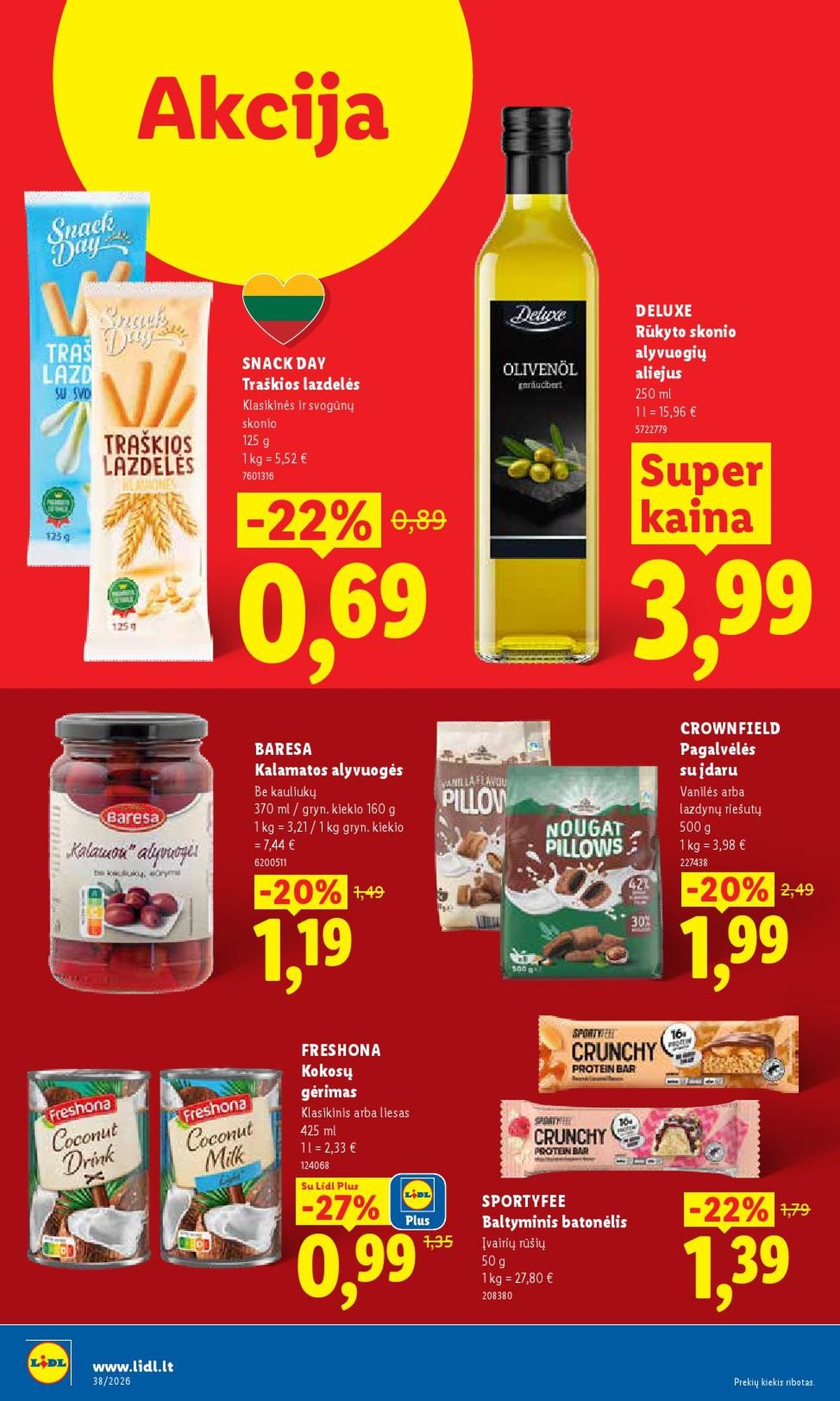 LIDL - Maisto prekių pasiūlymai (2026 09 14 - 2026 09 20)
