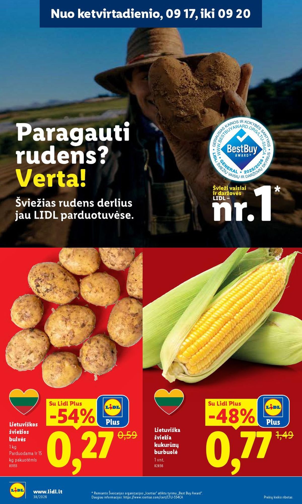 LIDL - Maisto prekių pasiūlymai (2026 09 14 - 2026 09 20)