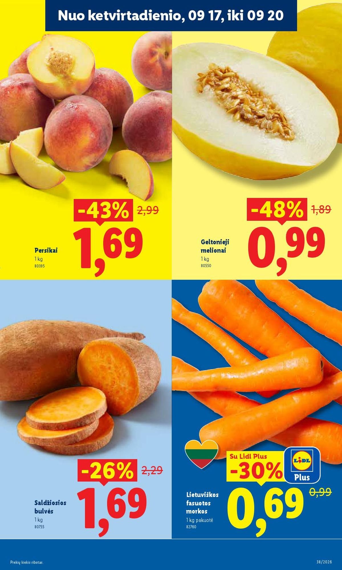 LIDL - Maisto prekių pasiūlymai (2026 09 14 - 2026 09 20)