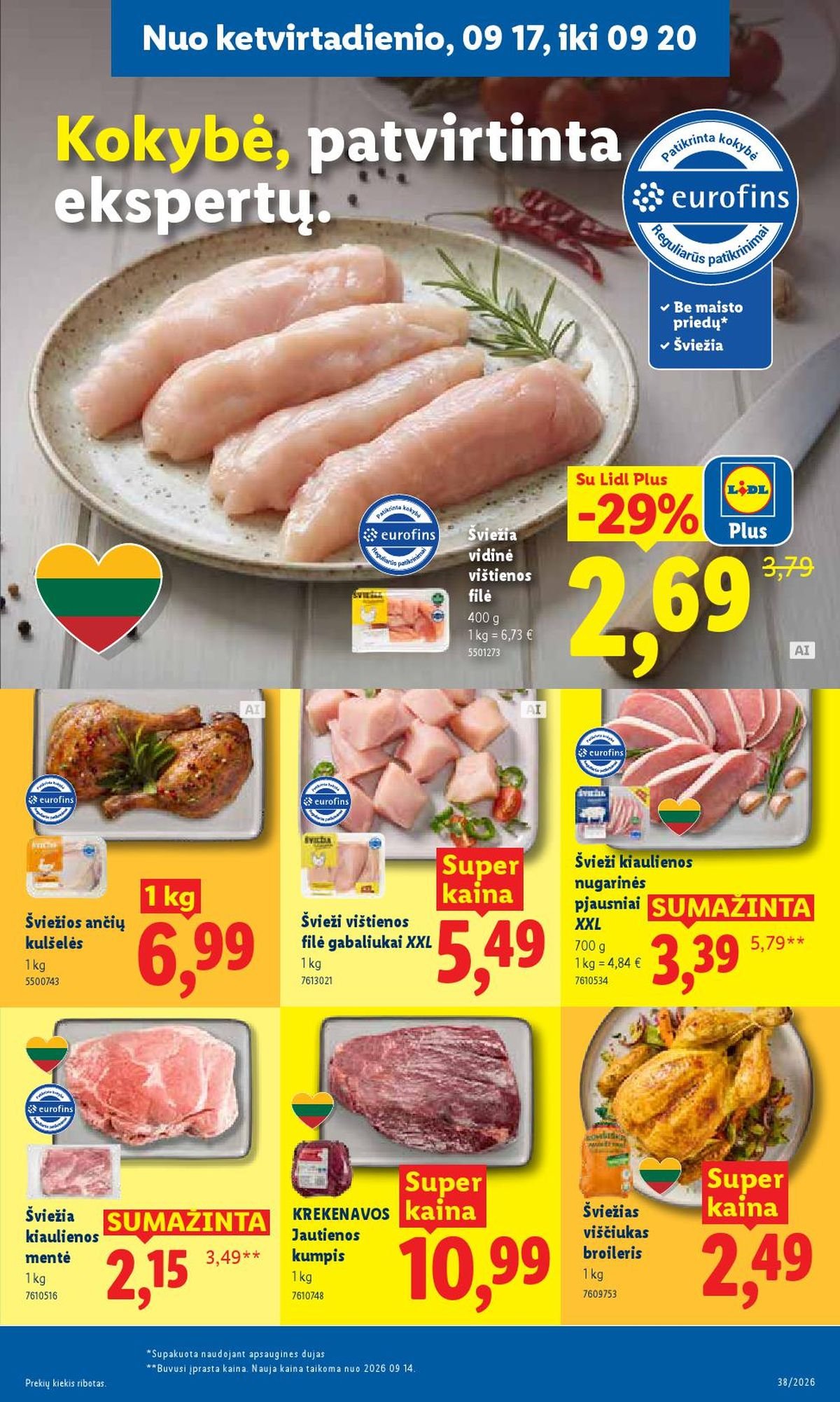 LIDL - Maisto prekių pasiūlymai (2026 09 14 - 2026 09 20)