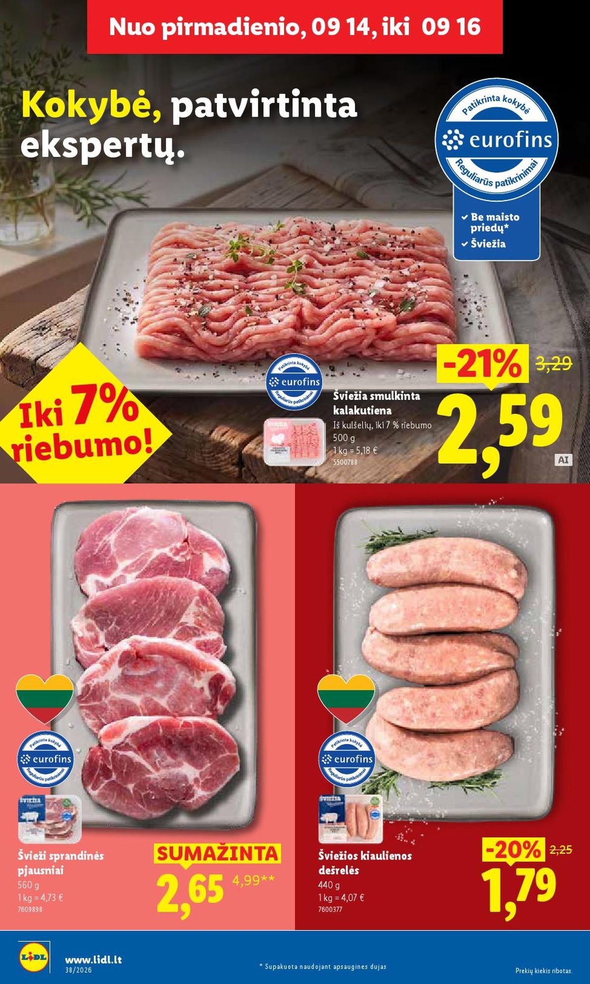 LIDL - Maisto prekių pasiūlymai (2026 09 14 - 2026 09 20)
