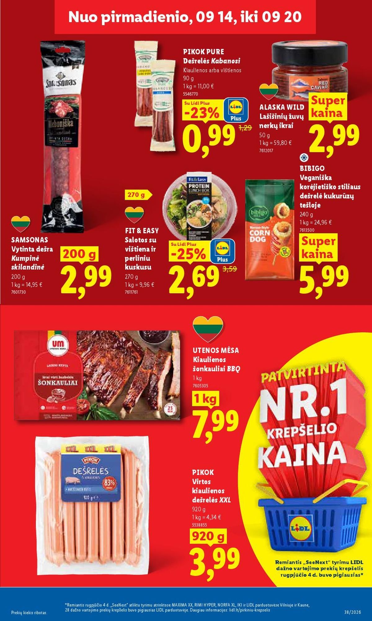 LIDL - Maisto prekių pasiūlymai (2026 09 14 - 2026 09 20)