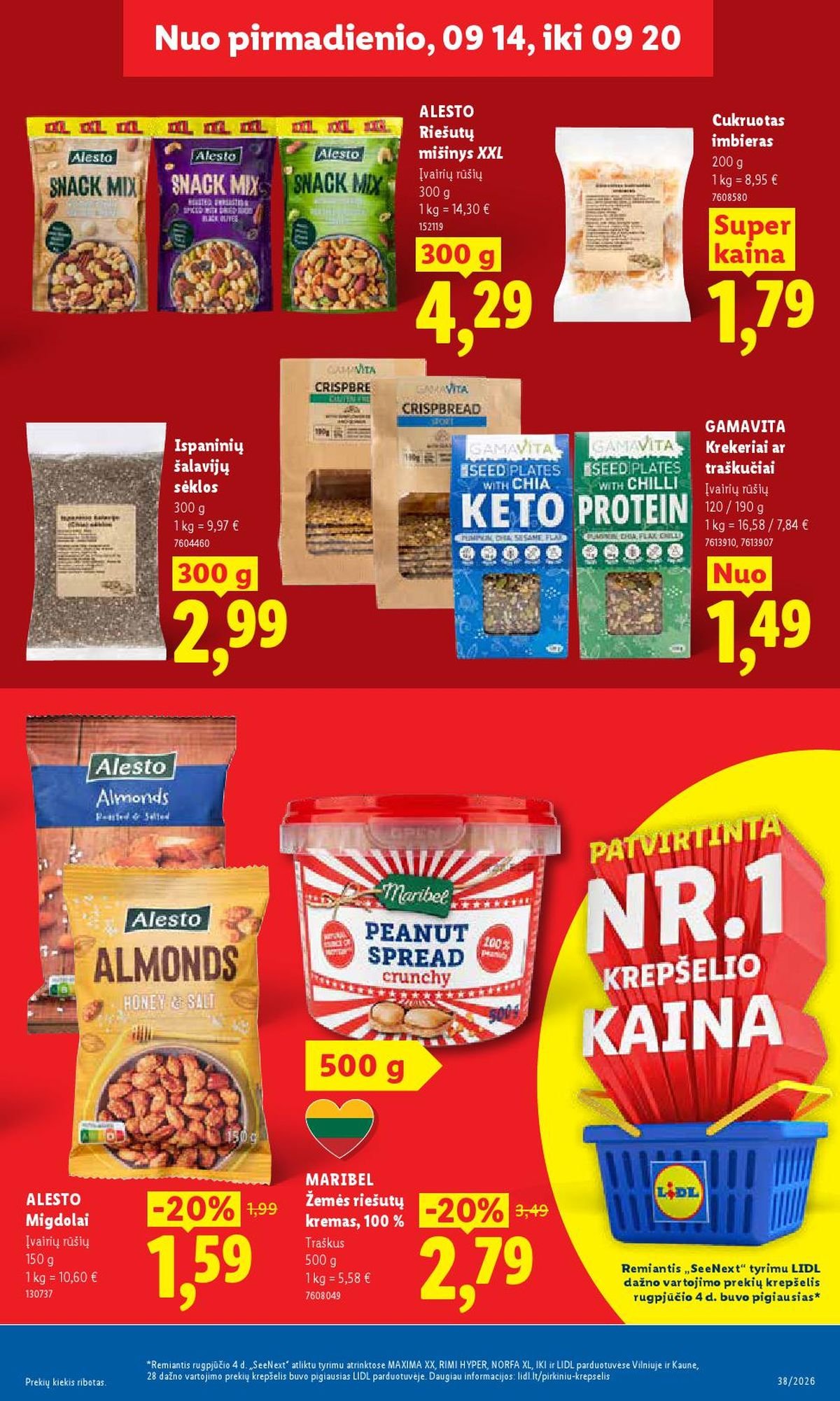 LIDL - Maisto prekių pasiūlymai (2026 09 14 - 2026 09 20)