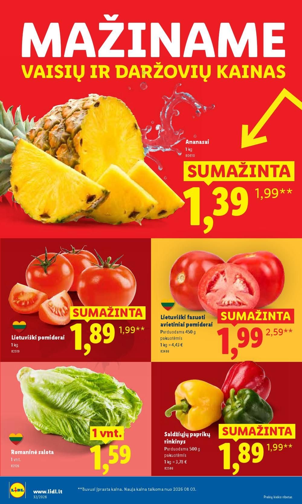 LIDL - Maisto prekių pasiūlymai (2026 08 03 - 2026 08 09)