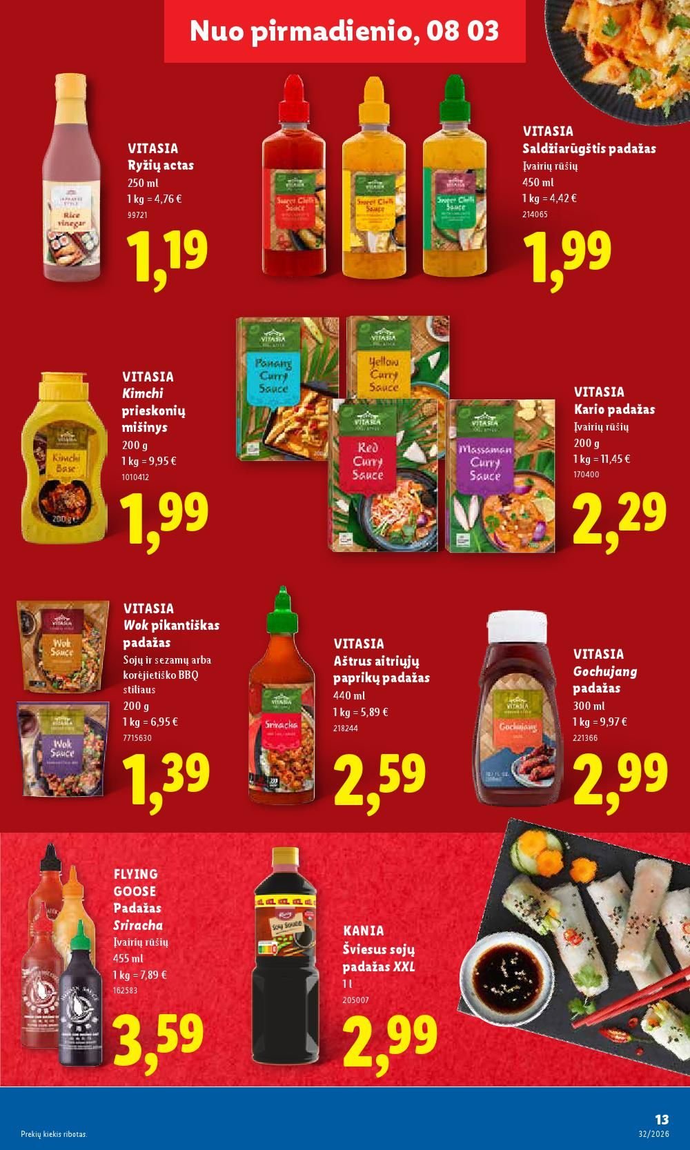 LIDL - Maisto prekių pasiūlymai (2026 08 03 - 2026 08 09)