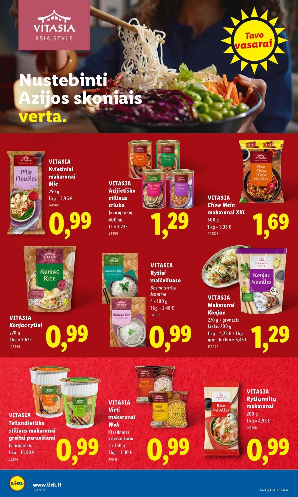 LIDL - Maisto prekių pasiūlymai (2026 08 03 - 2026 08 09)