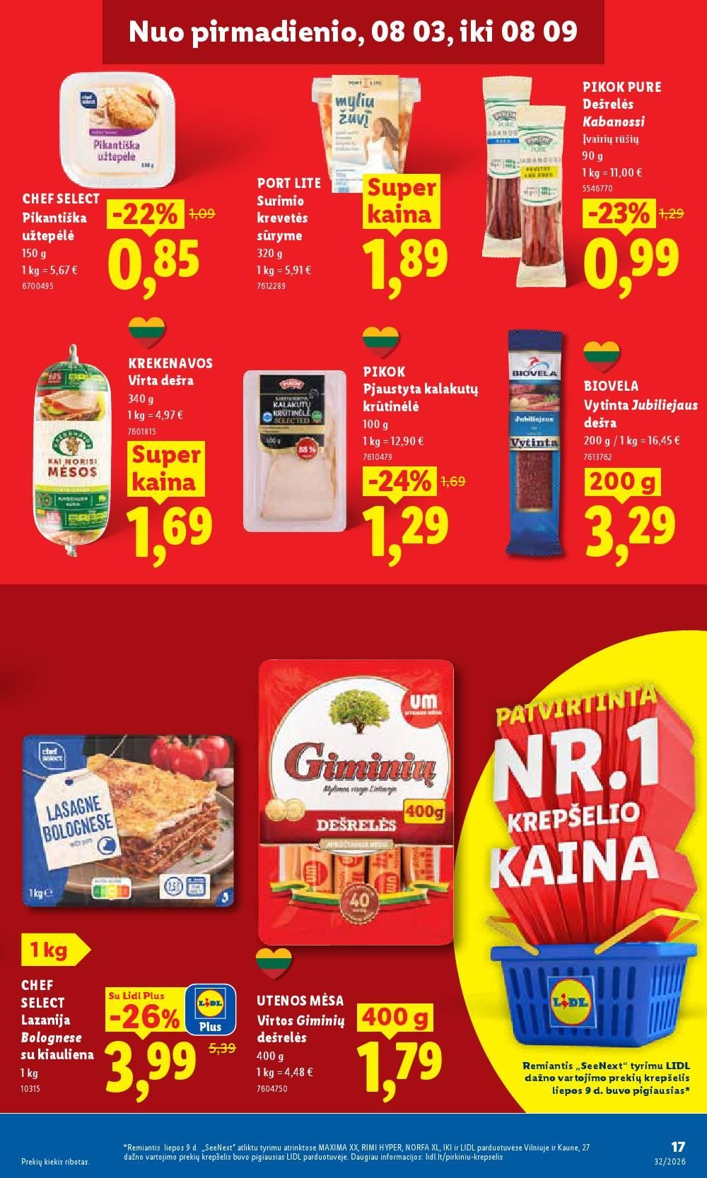 LIDL - Maisto prekių pasiūlymai (2026 08 03 - 2026 08 09)