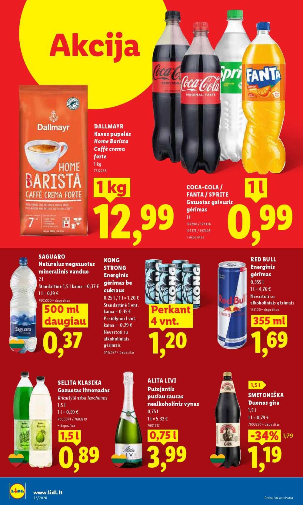 LIDL - Maisto prekių pasiūlymai (2026 08 03 - 2026 08 09)