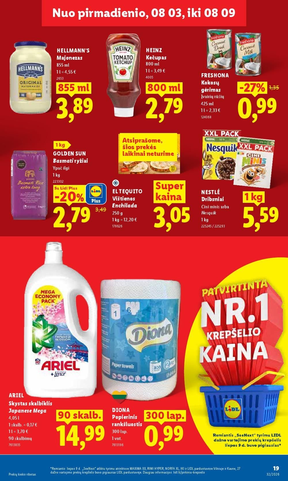 LIDL - Maisto prekių pasiūlymai (2026 08 03 - 2026 08 09)