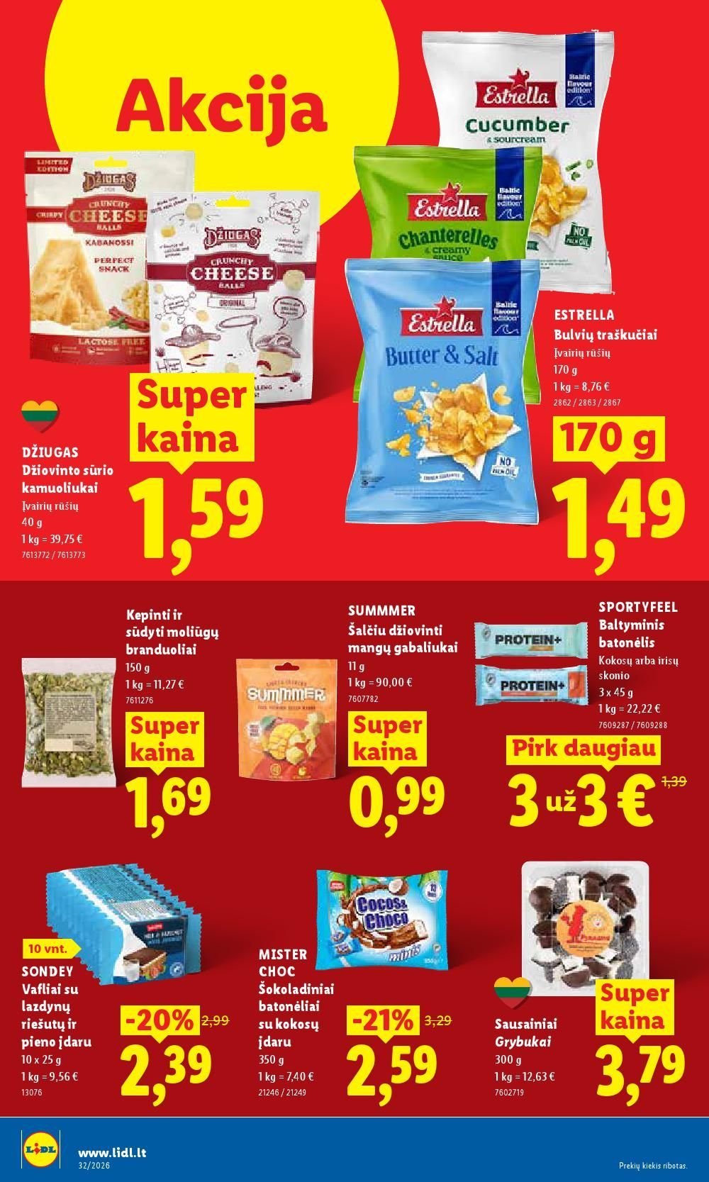 LIDL - Maisto prekių pasiūlymai (2026 08 03 - 2026 08 09)