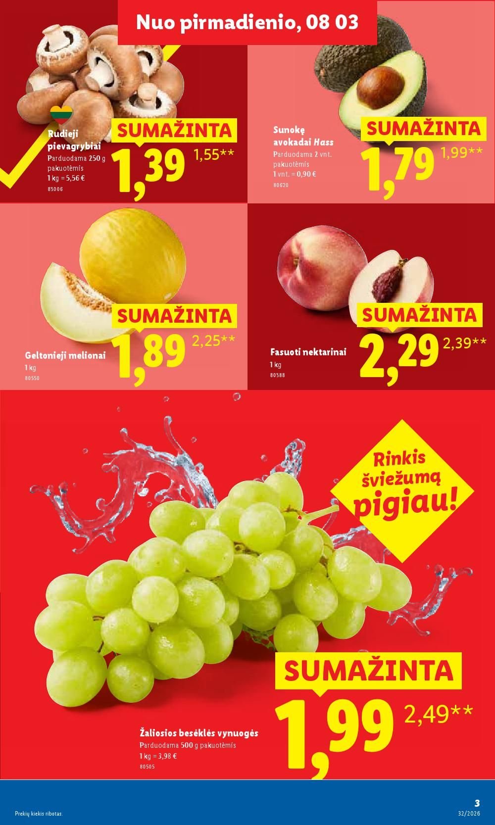 LIDL - Maisto prekių pasiūlymai (2026 08 03 - 2026 08 09)