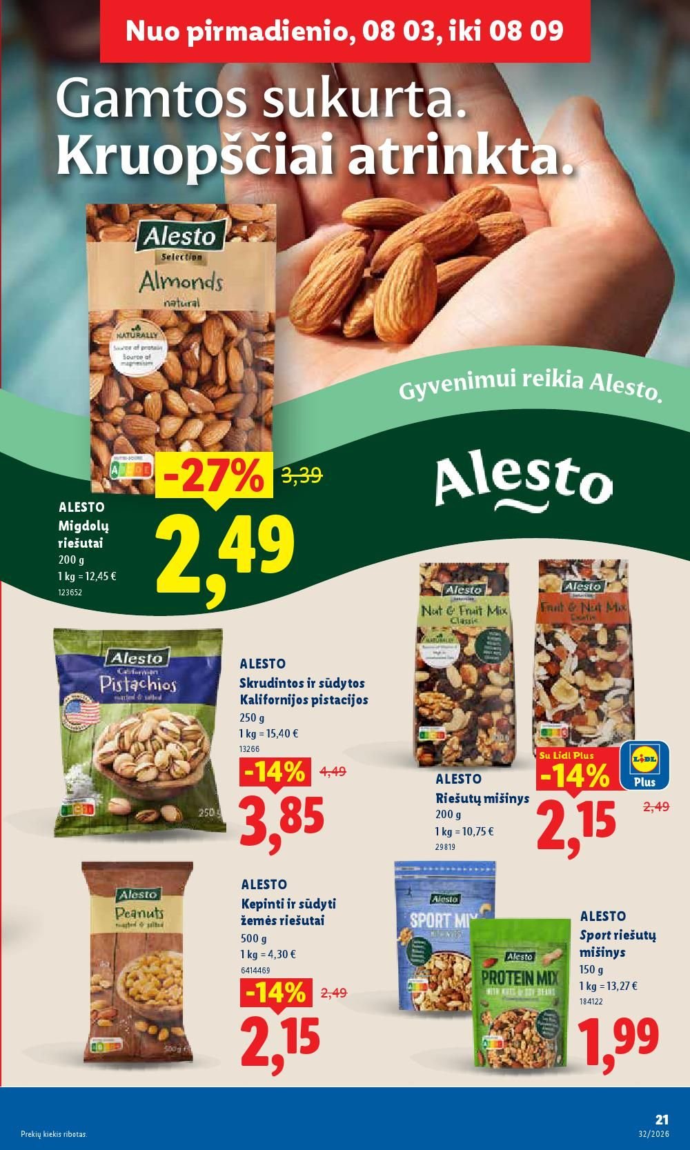 LIDL - Maisto prekių pasiūlymai (2026 08 03 - 2026 08 09)