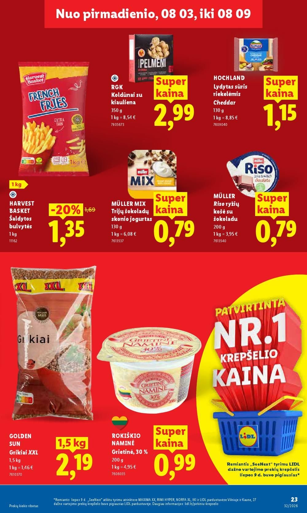 LIDL - Maisto prekių pasiūlymai (2026 08 03 - 2026 08 09)