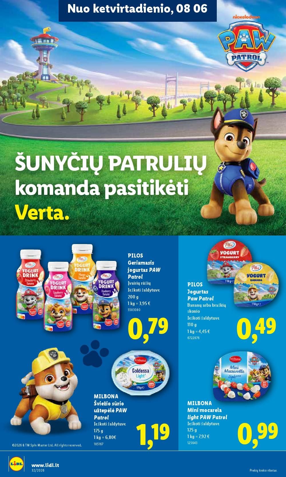 LIDL - Maisto prekių pasiūlymai (2026 08 03 - 2026 08 09)