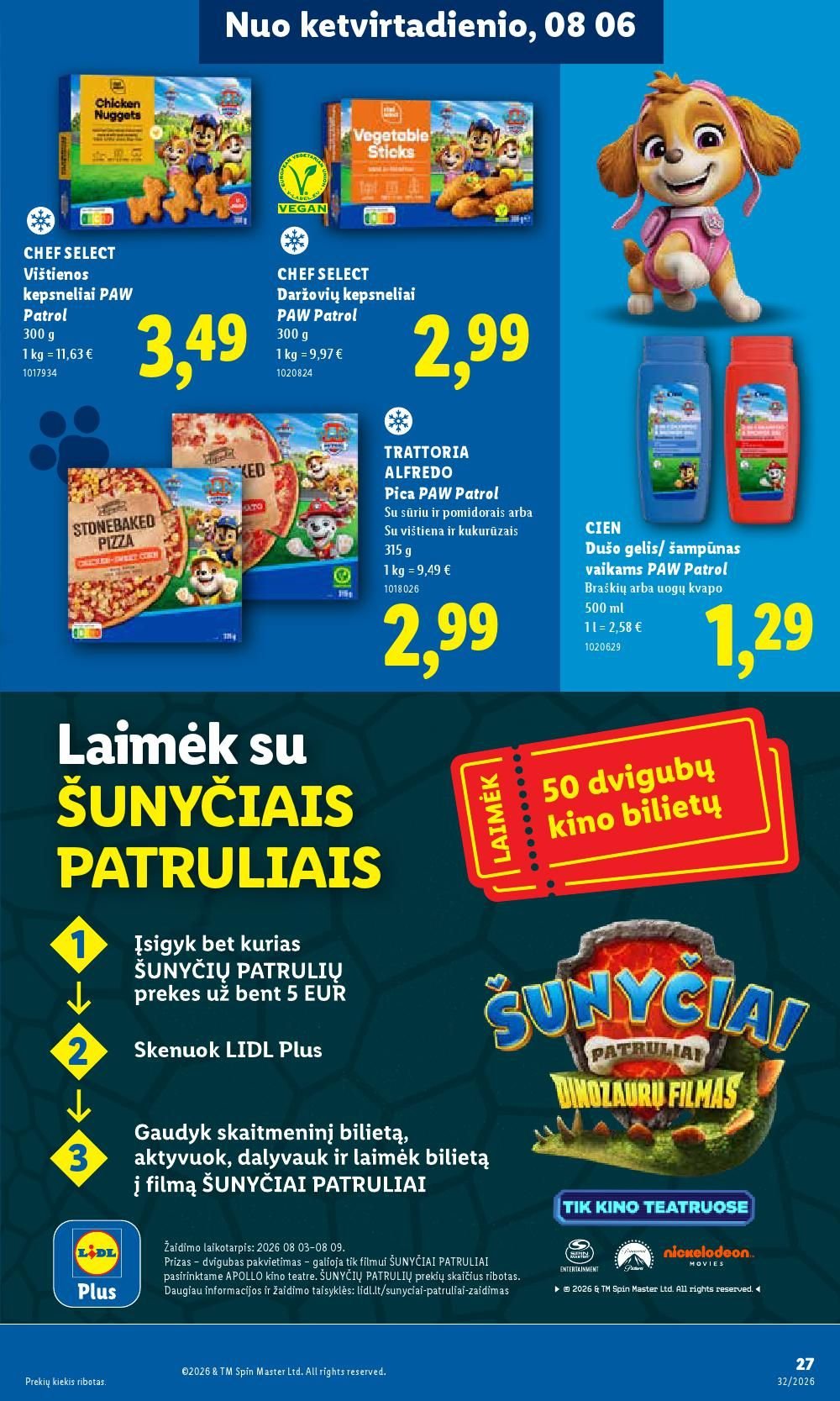 LIDL - Maisto prekių pasiūlymai (2026 08 03 - 2026 08 09)
