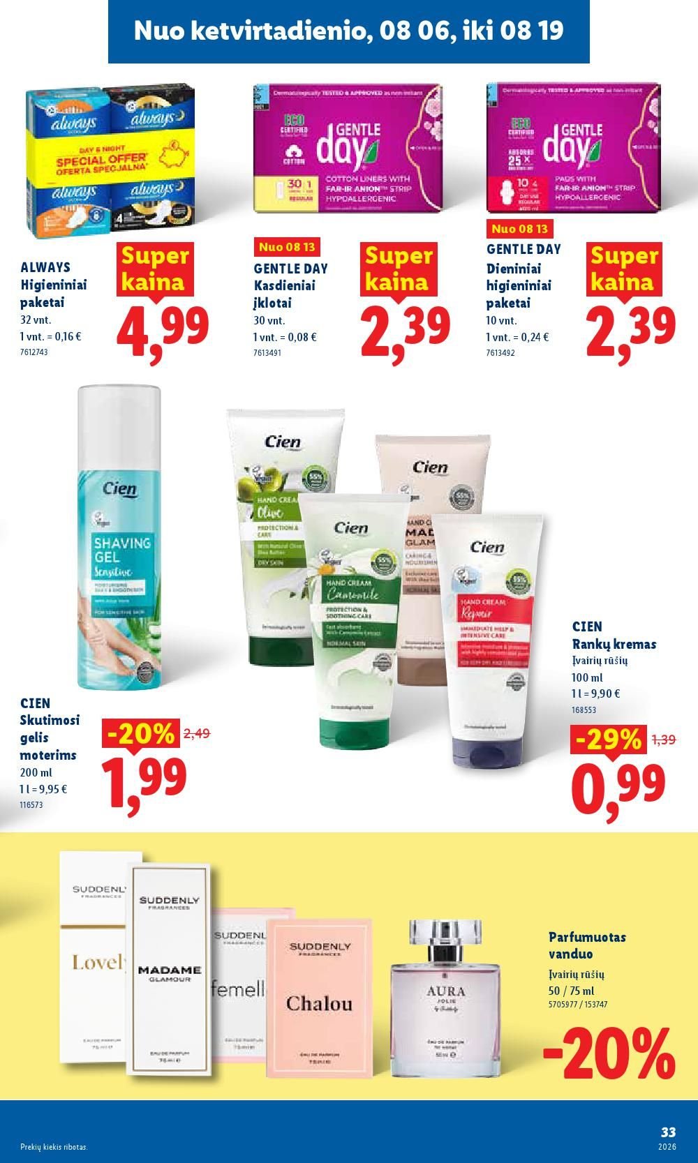 LIDL - Maisto prekių pasiūlymai (2026 08 03 - 2026 08 09)