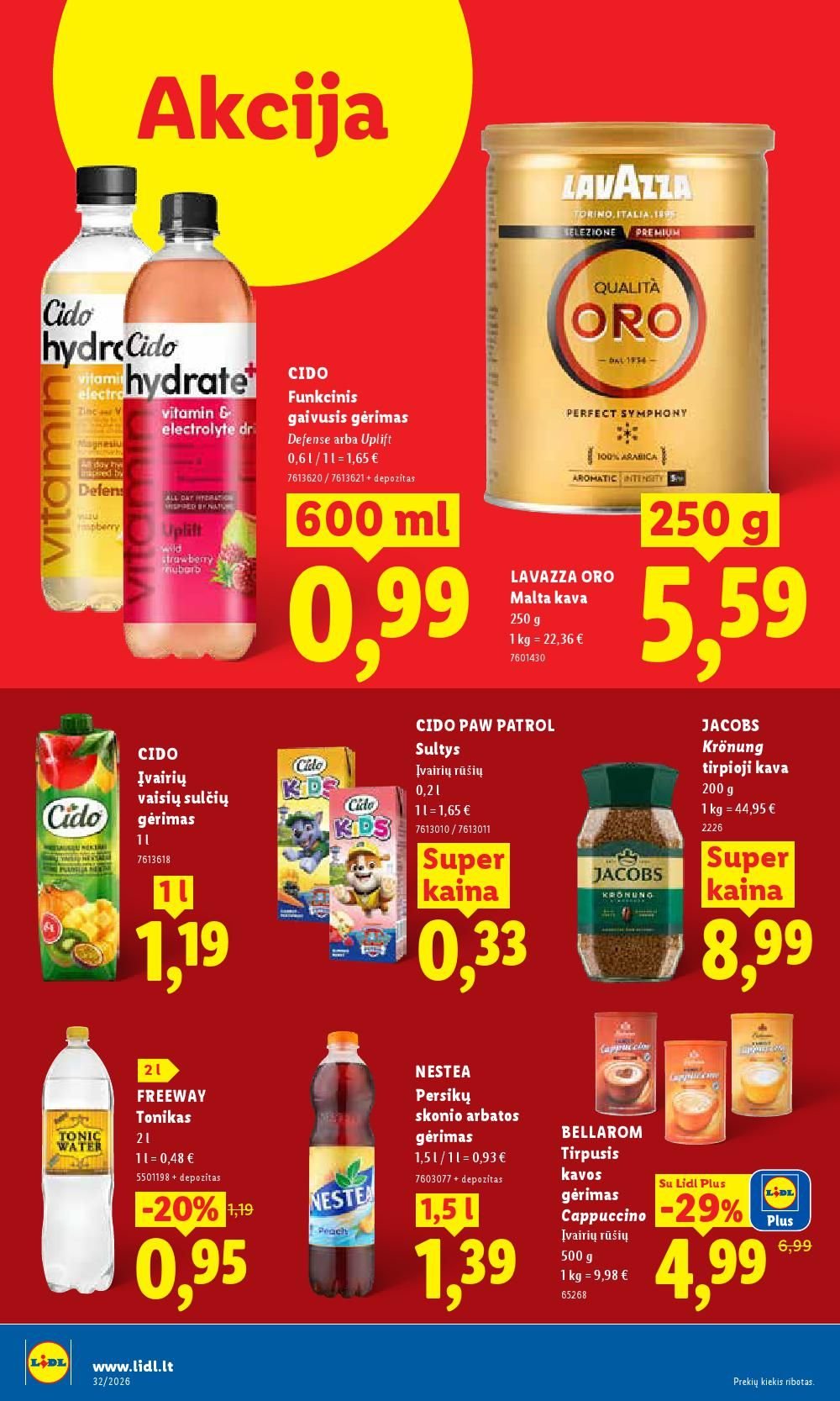 LIDL - Maisto prekių pasiūlymai (2026 08 03 - 2026 08 09)