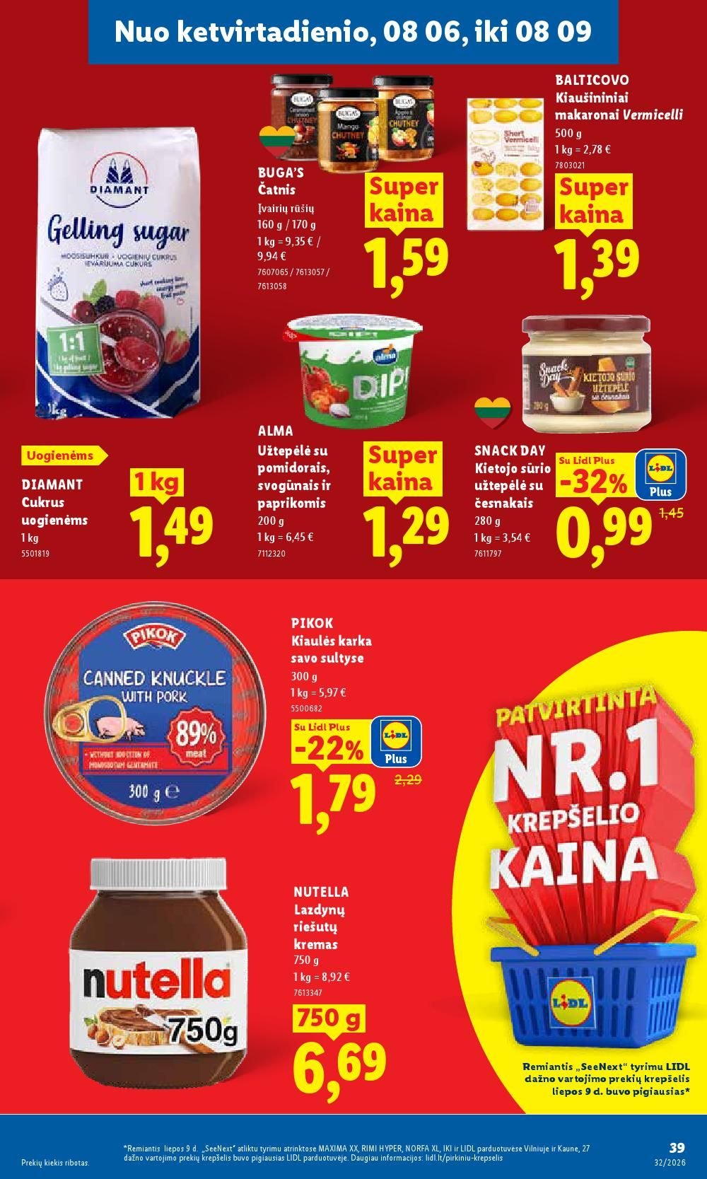 LIDL - Maisto prekių pasiūlymai (2026 08 03 - 2026 08 09)
