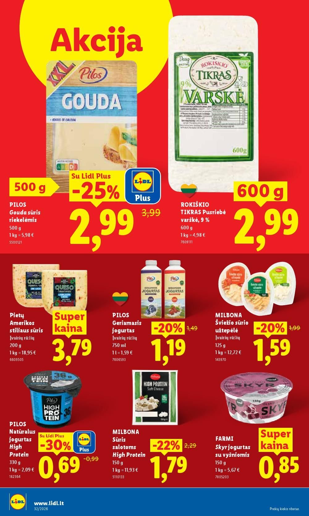 LIDL - Maisto prekių pasiūlymai (2026 08 03 - 2026 08 09)