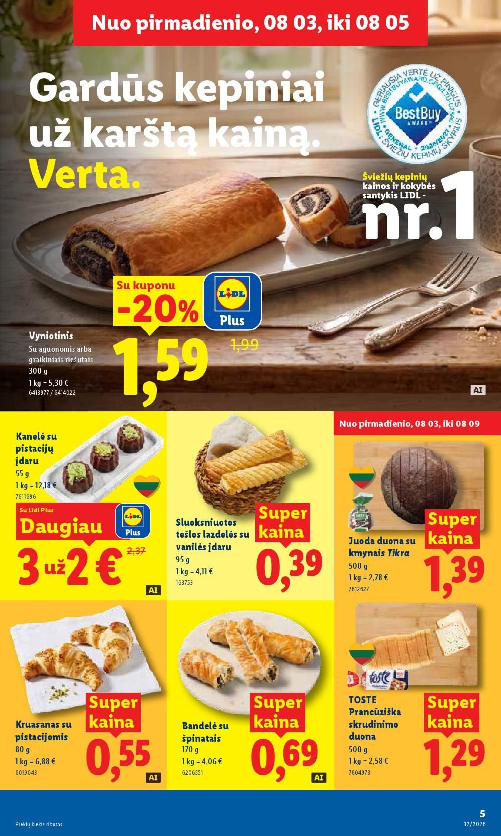 LIDL - Maisto prekių pasiūlymai (2026 08 03 - 2026 08 09)