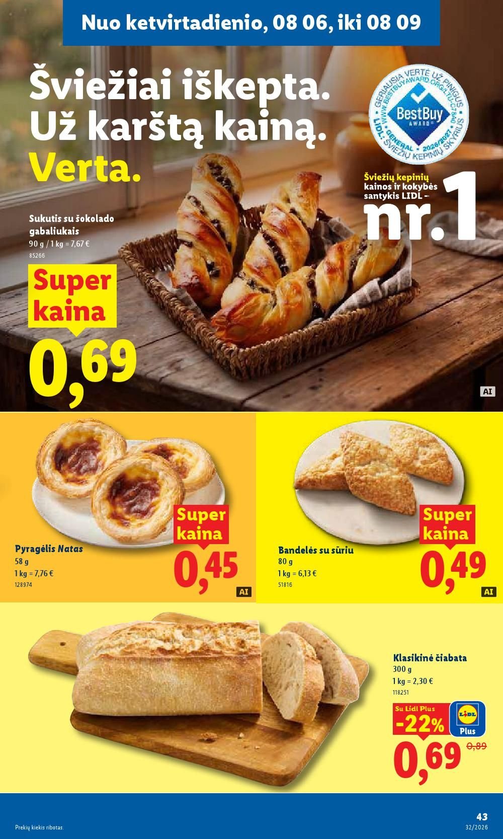 LIDL - Maisto prekių pasiūlymai (2026 08 03 - 2026 08 09)