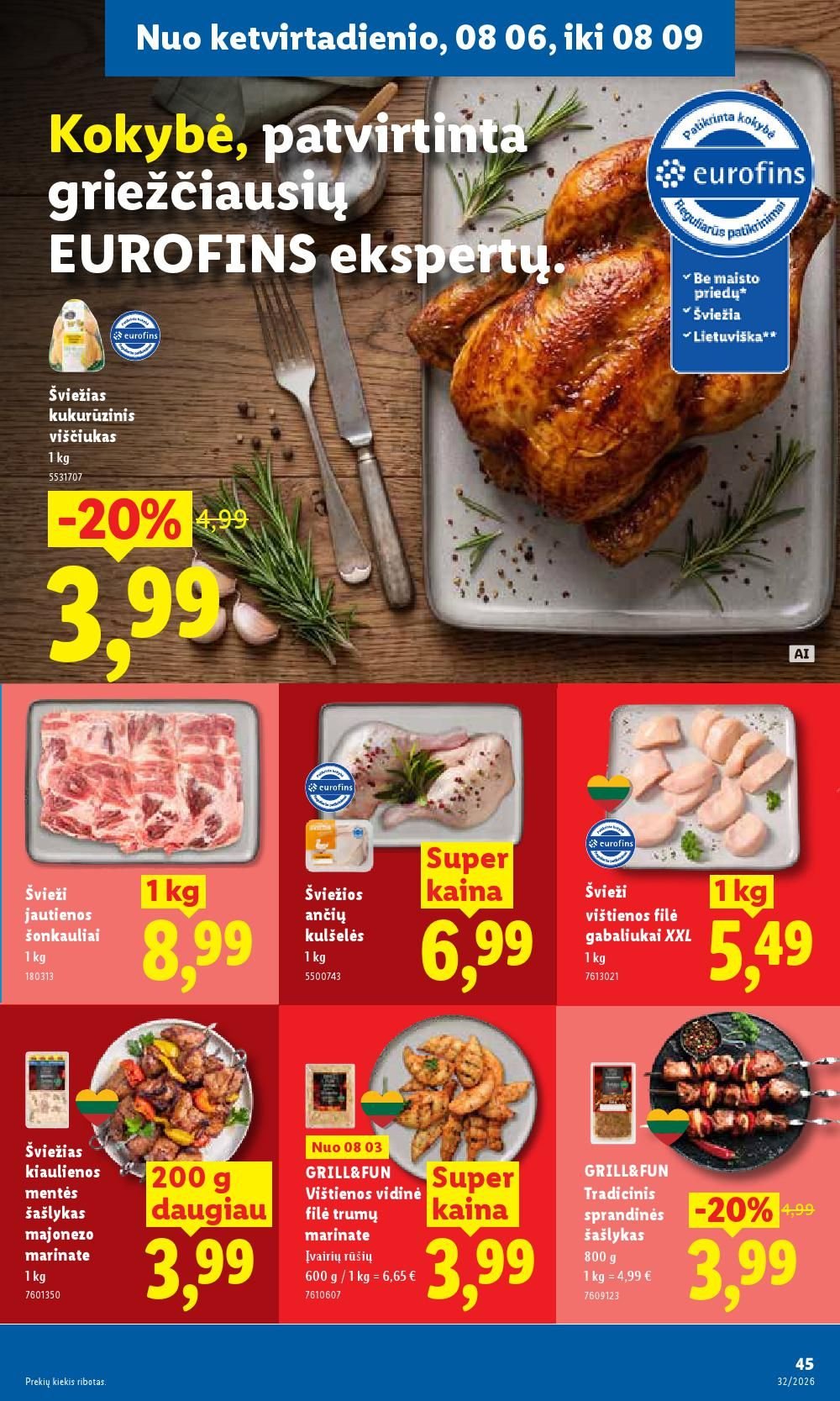 LIDL - Maisto prekių pasiūlymai (2026 08 03 - 2026 08 09)
