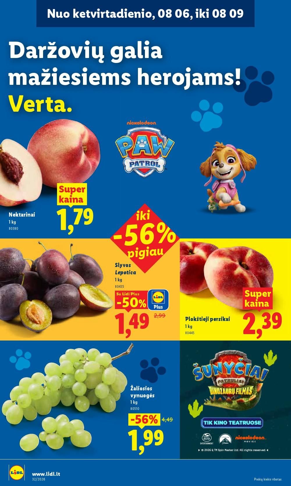 LIDL - Maisto prekių pasiūlymai (2026 08 03 - 2026 08 09)