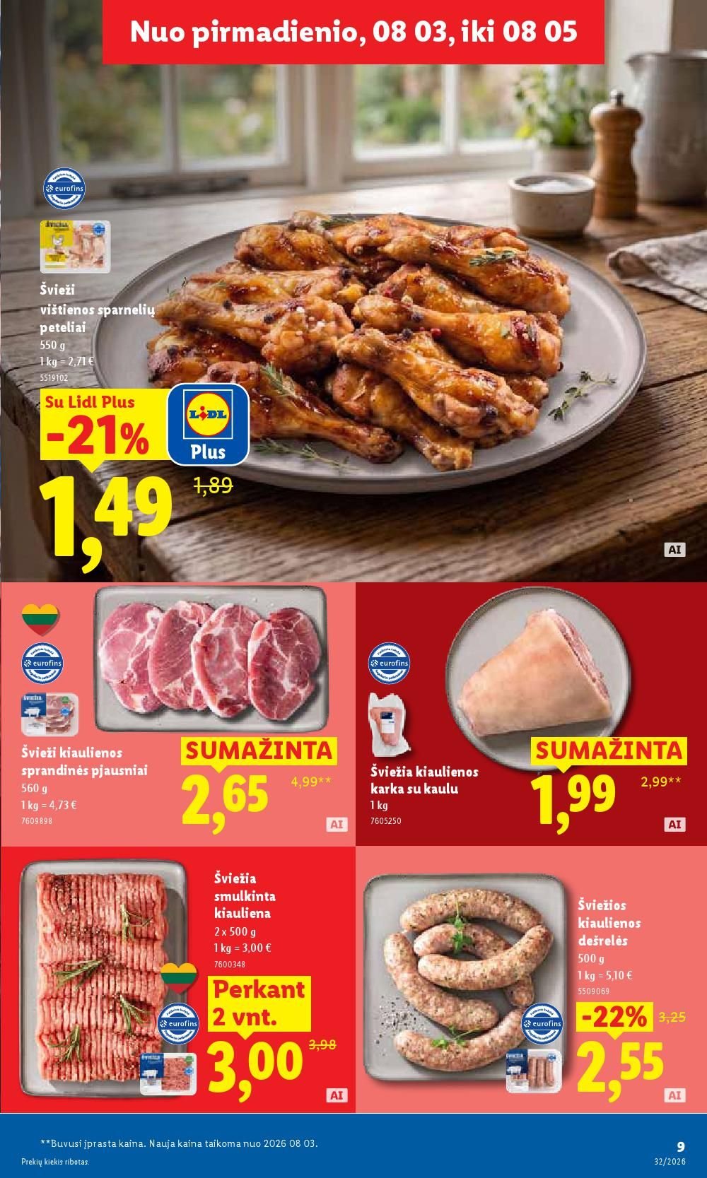 LIDL - Maisto prekių pasiūlymai (2026 08 03 - 2026 08 09)
