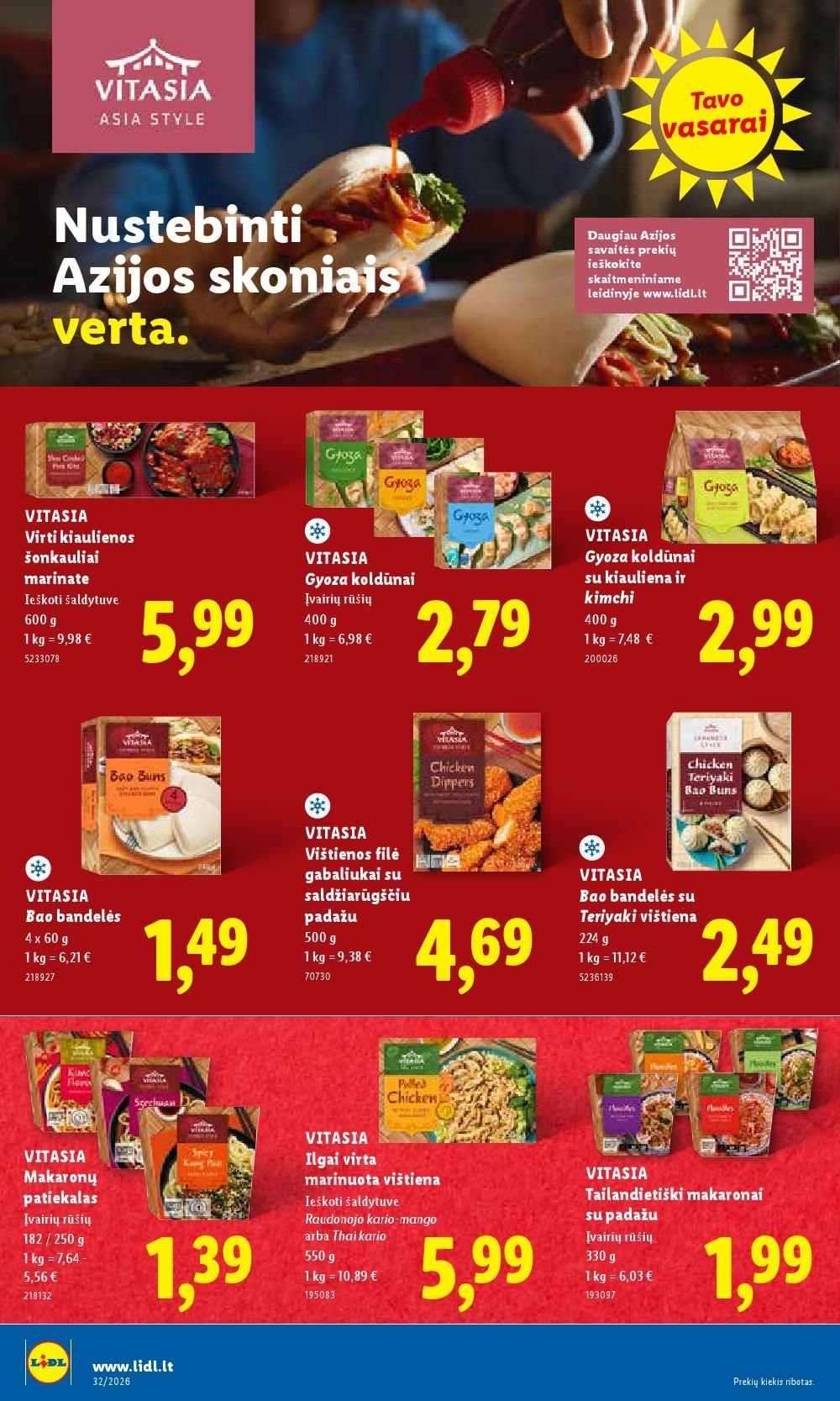 LIDL - Maisto prekių pasiūlymai (2026 08 03 - 2026 08 09)