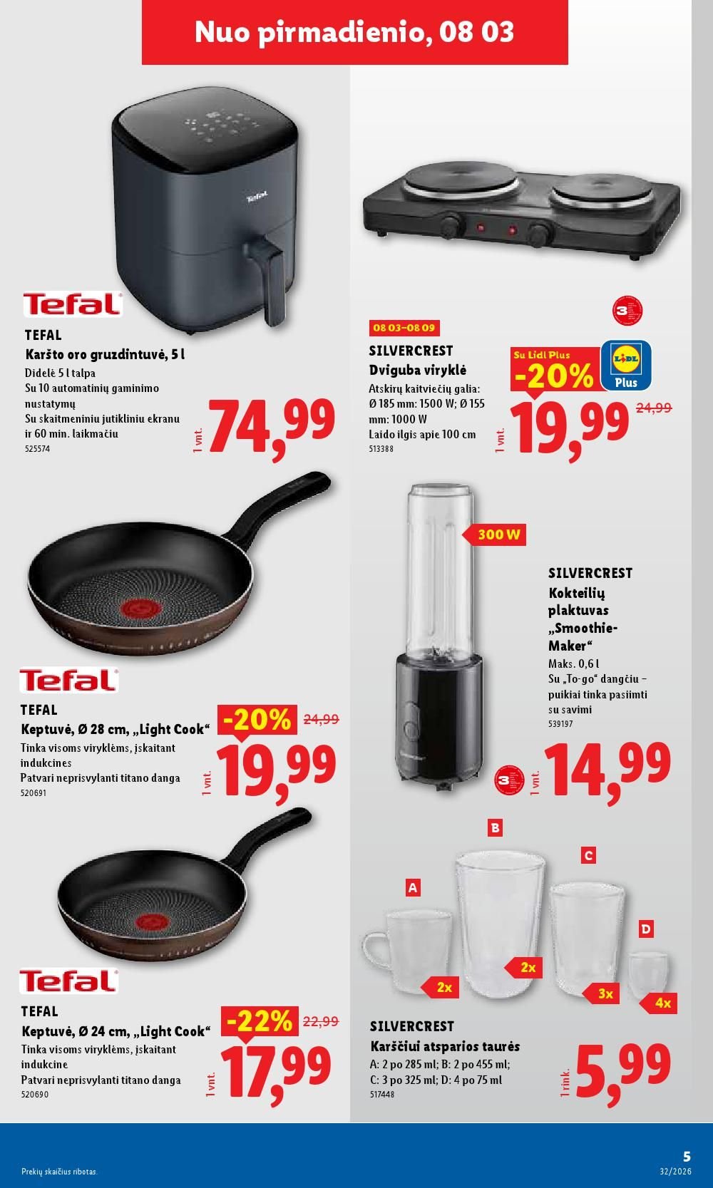 LIDL - Ne maisto prekių pasiūlymai (2026 08 03 - 2026 08 09)