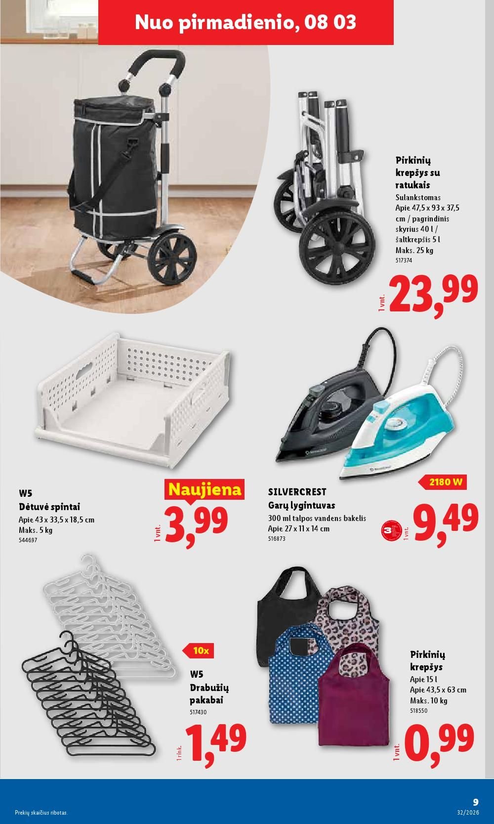 LIDL - Ne maisto prekių pasiūlymai (2026 08 03 - 2026 08 09)